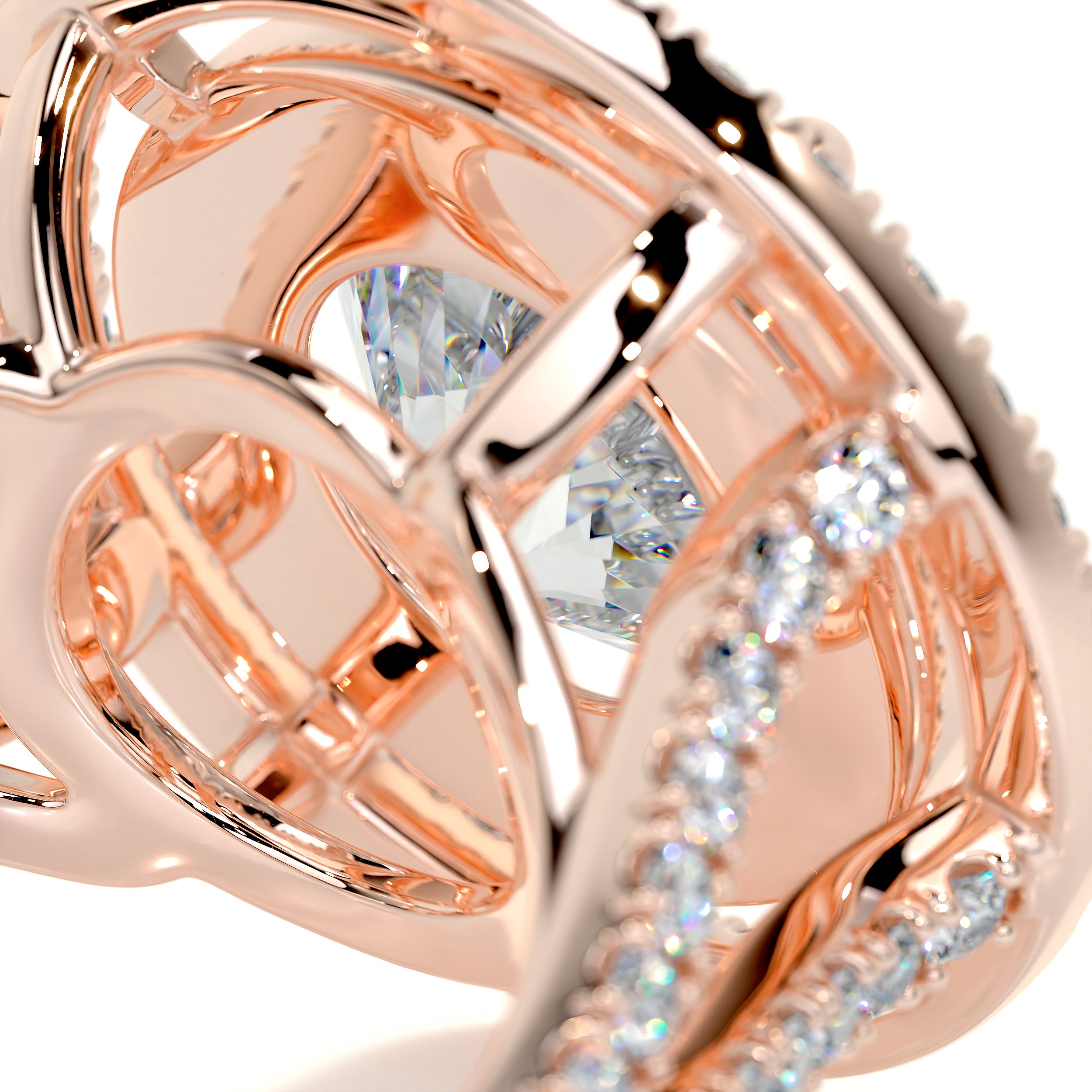 Naomi Moissanite & Diamond Ring -14K Rose Gold、mySite、hinf8tx79