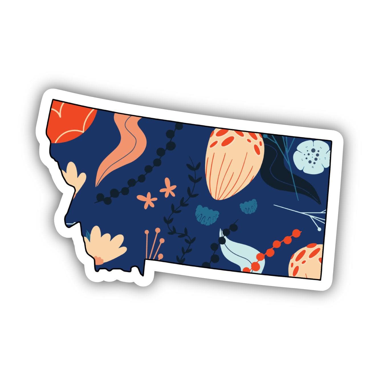  Montana Blue Floral Abstract Sticker、mySite、ghnorth