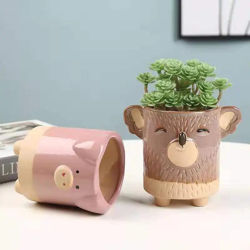 Pink Piggy Planter Decorative Planter、mySite、g9winljtr