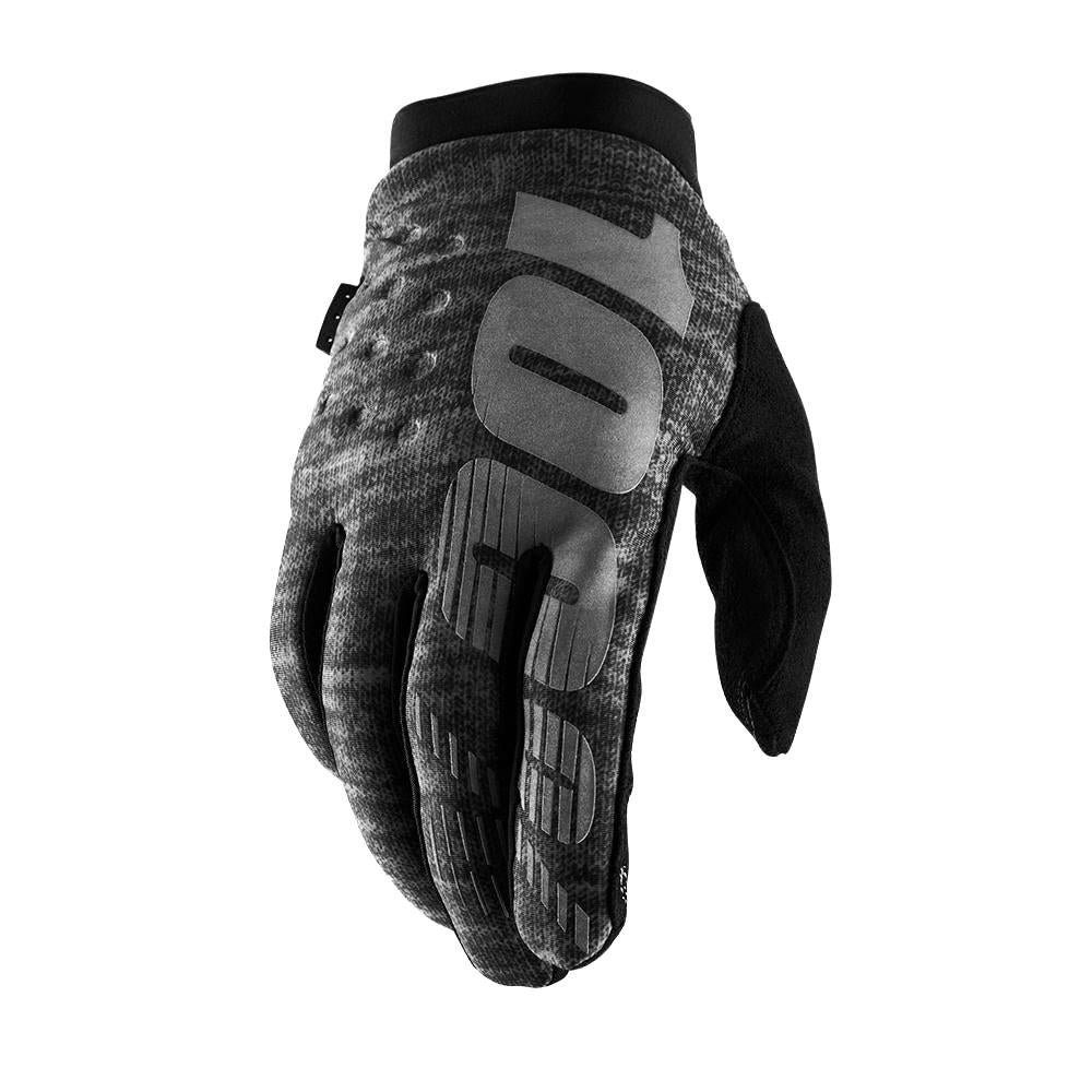  100% Brisker Race Gloves - Black/Grey、mySite、merchandisen
