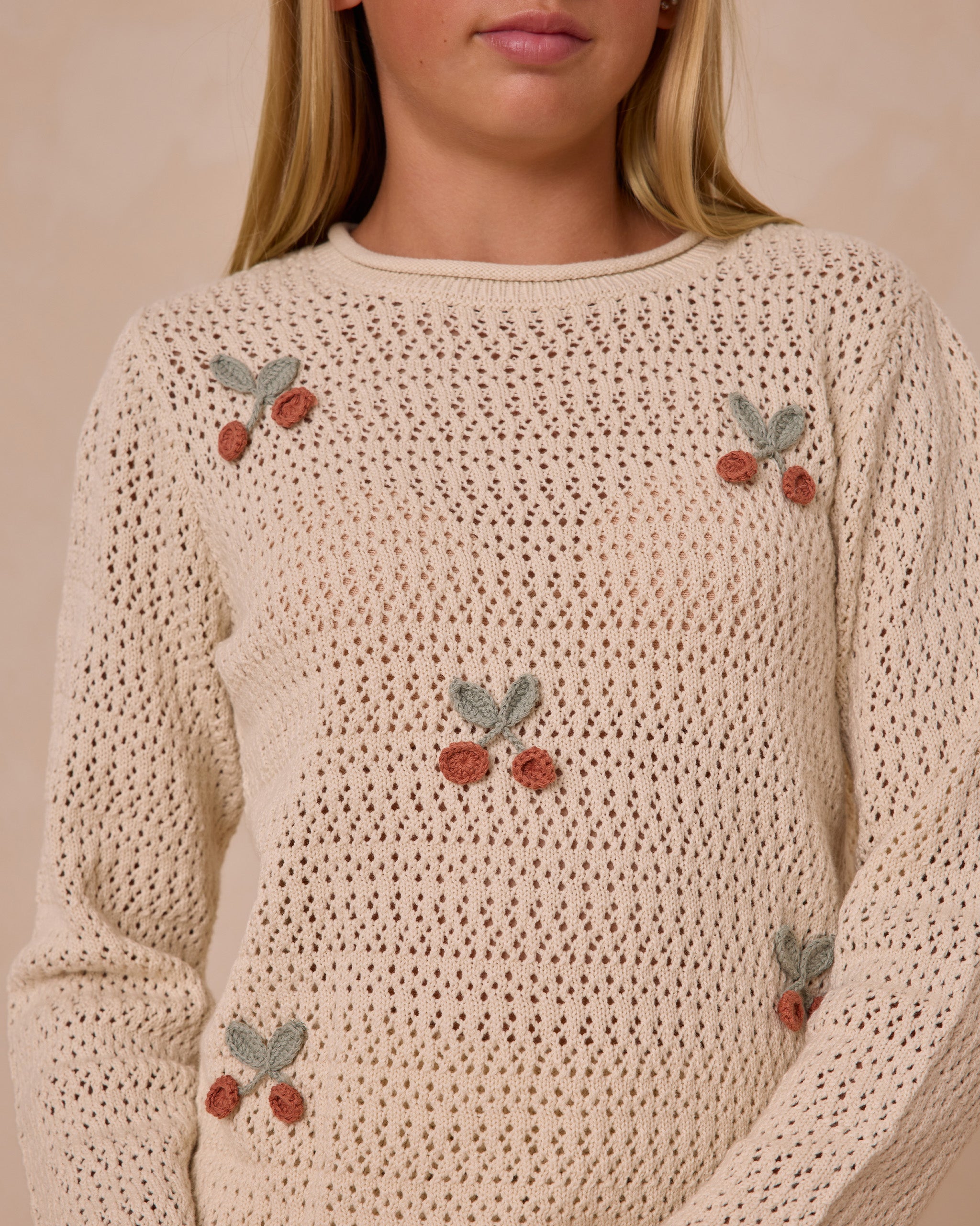  Crochet Knit Pullover || Cherries、mySite、layawaytickets