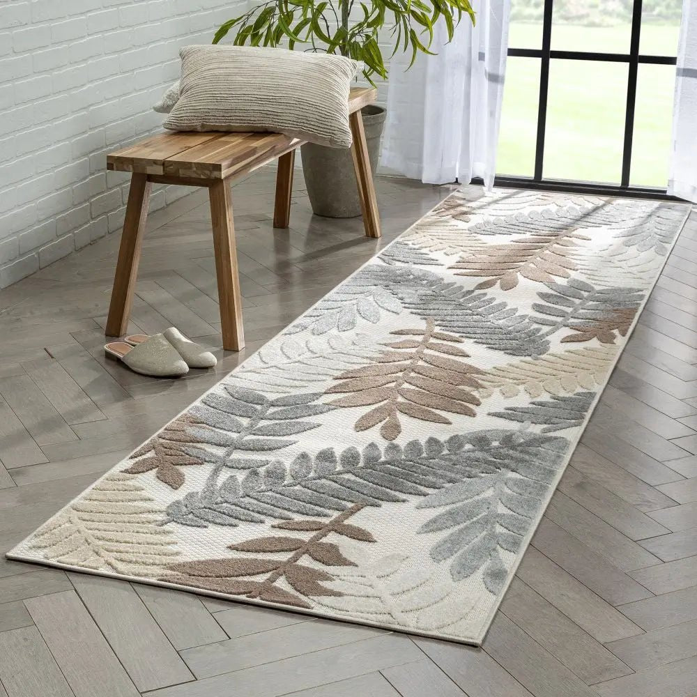Mariah Modern Floral Indoor/Outdoor Ivory High-Low Rug、mySite、gigharbornorthrealestate