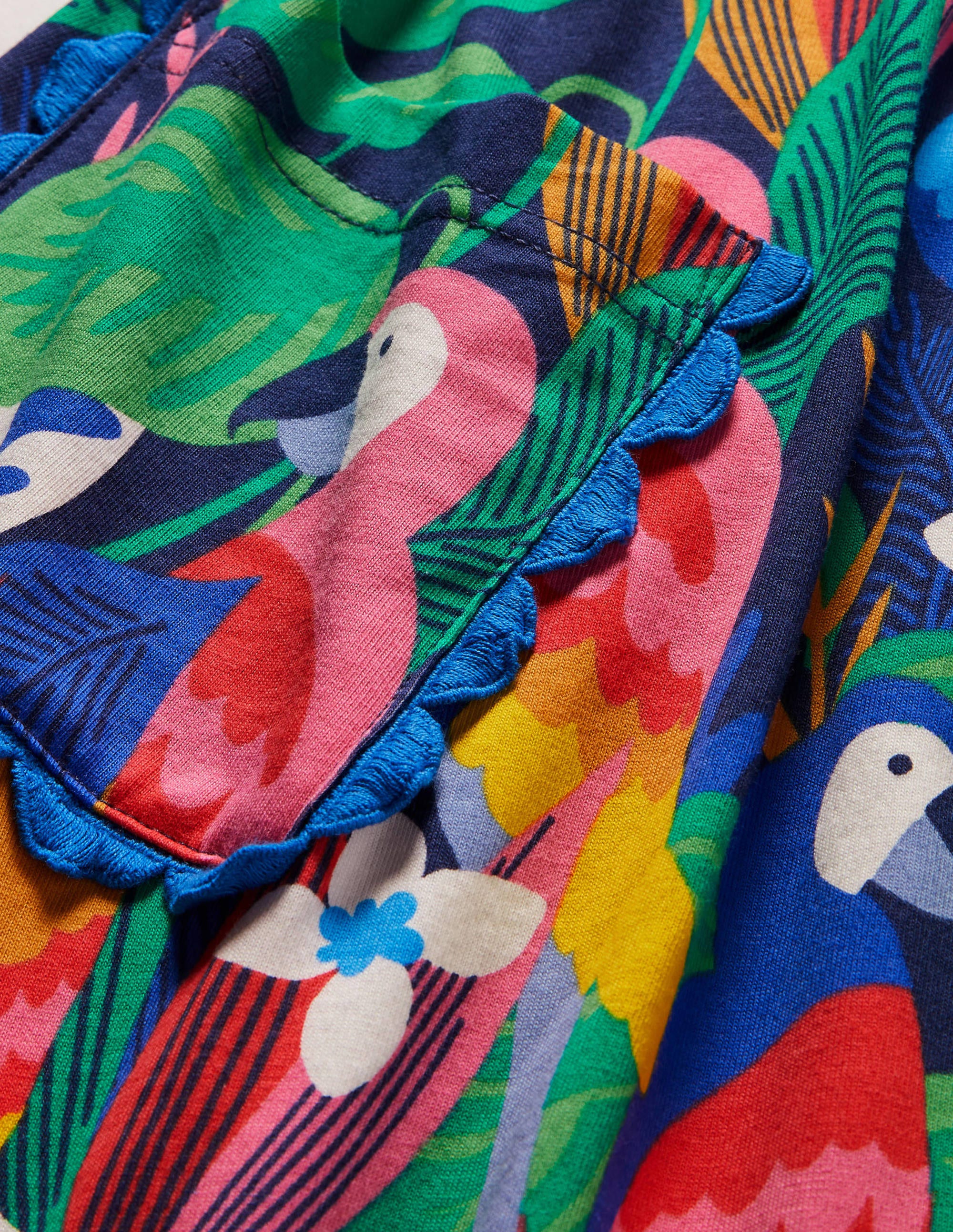  Trim Detail Jersey Dress-Multi Parrots、mySite、ashleygrahame