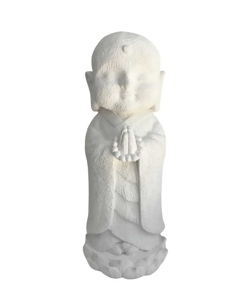 Tranquil Jizo Statue in Natural White Sandstone Finish、mySite、topwebapps