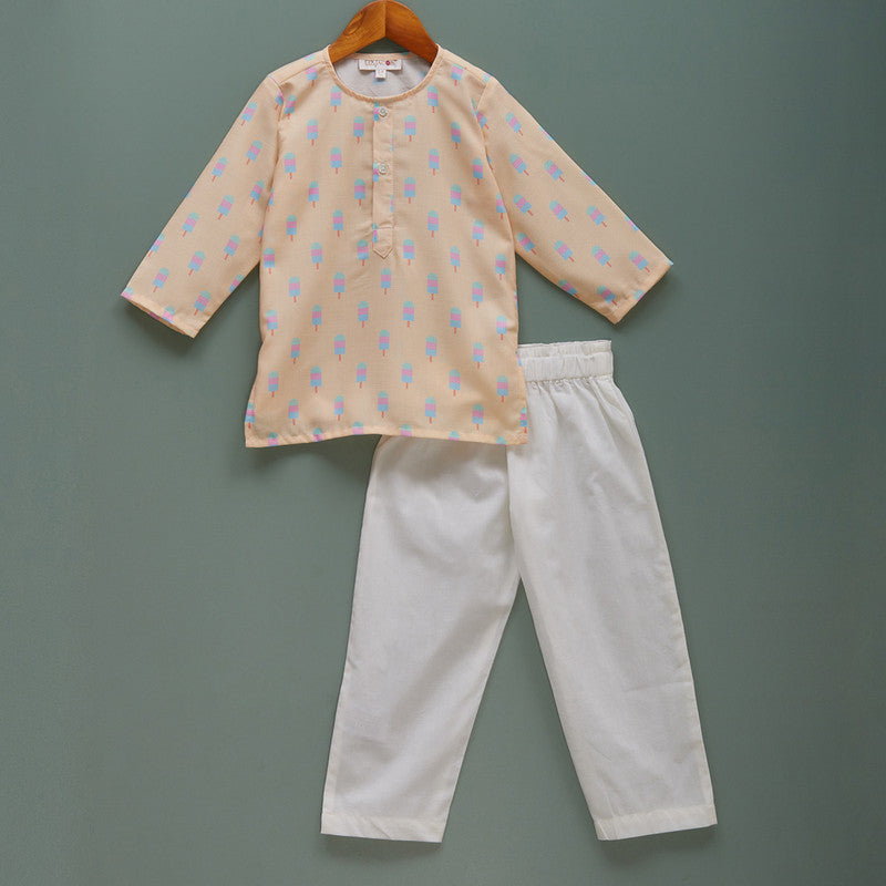 Cotton Pyjama Set For Kids | Printed | Off-White、mySite、camillekostekn