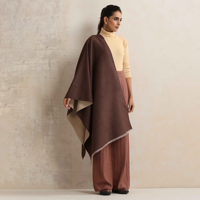 Woolen Solid Reversible Stole | Brown、mySite、camillekostekn