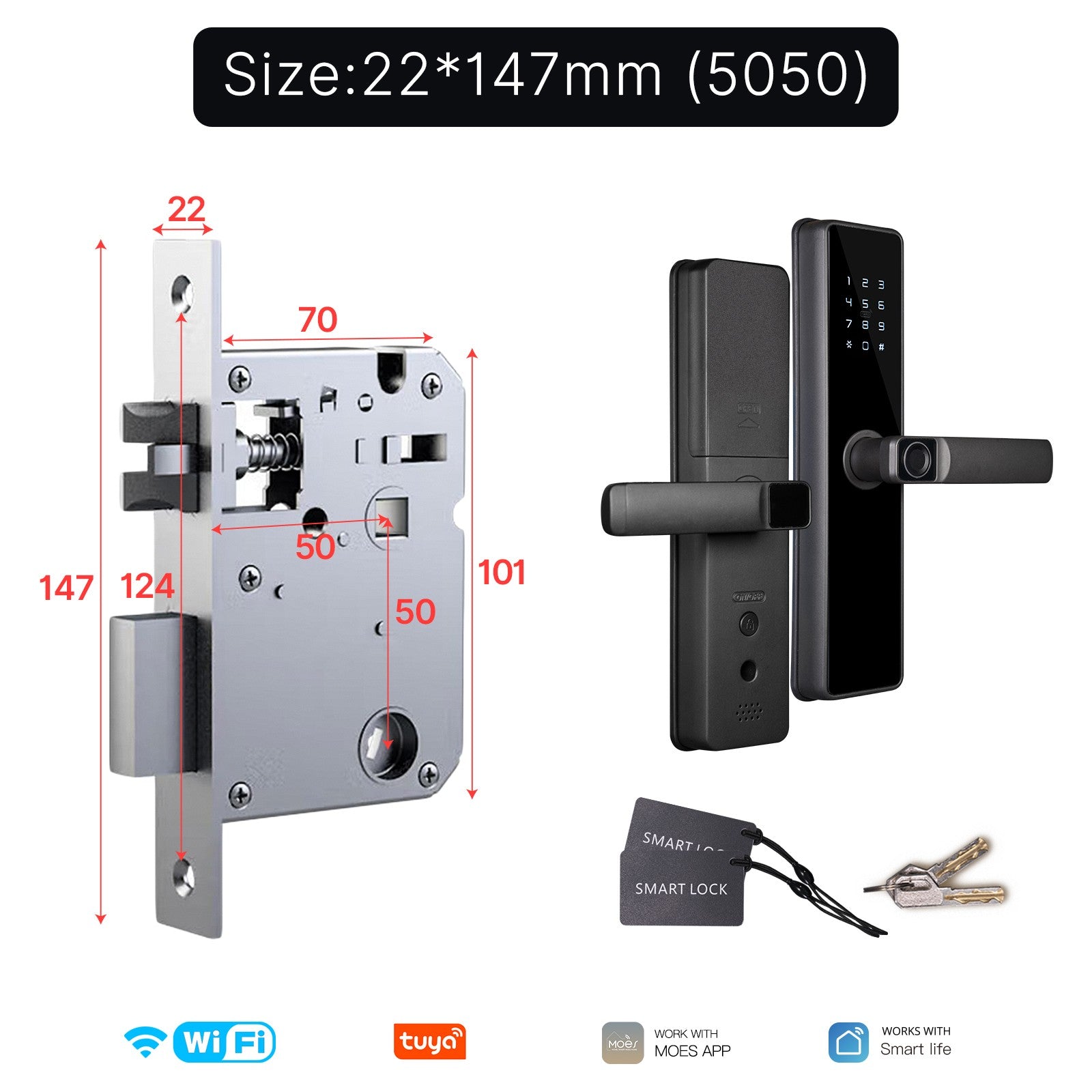 WiFi Smart Door Lock Fingerprint Remote Unlock Antihijack Tamper Alarm Multiple Unlocking、mySite、fannypackpong