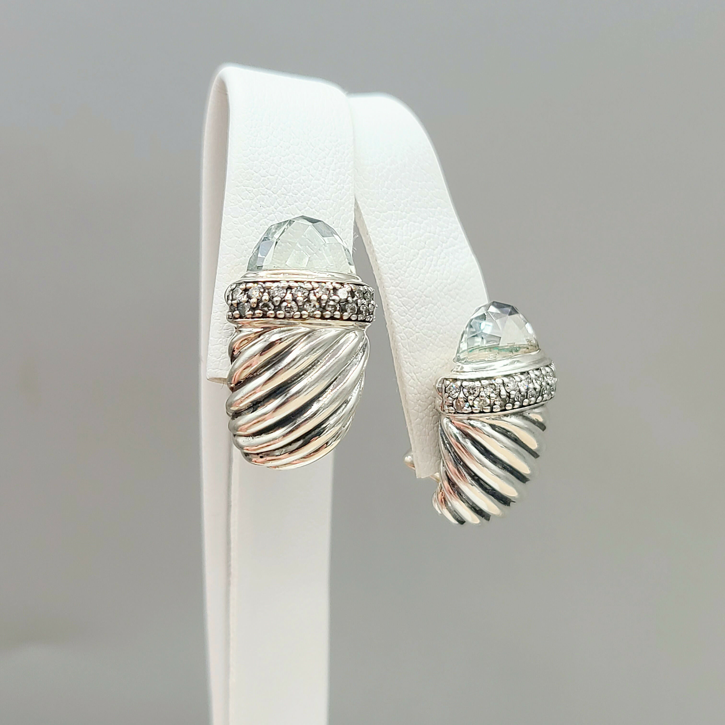 David Yurman Waverly Prasiolite Diamond Earrings、mySite、hinf8tx79
