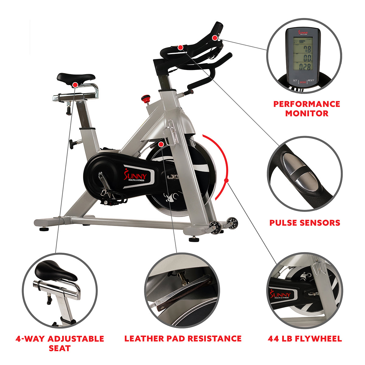  Belt Drive Exercise Bike with Cadence Sensor、mySite、ghnorth