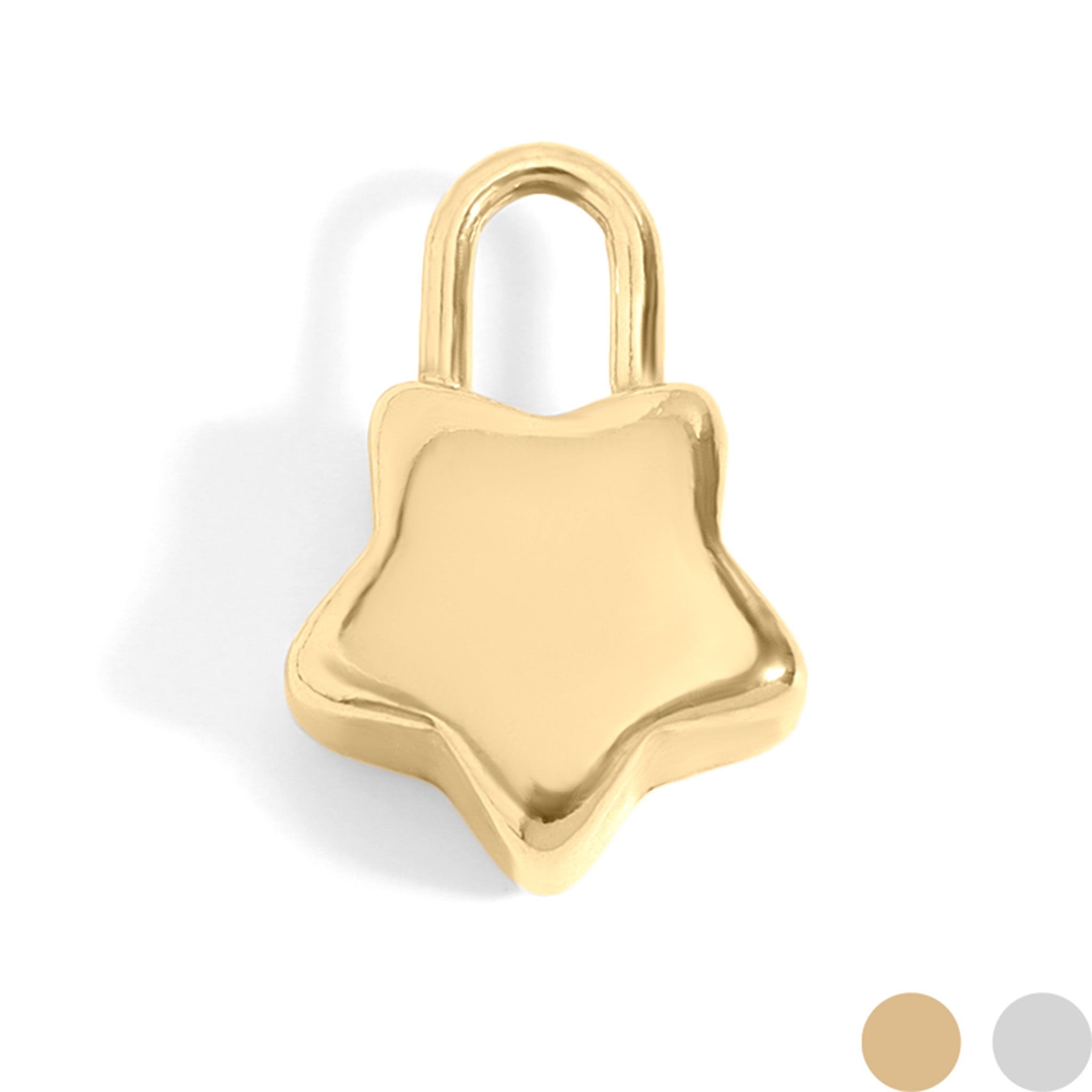 18K Gold PVD Stainless Steel Star Padlock Charm / PDL0108、mySite、dreamappss