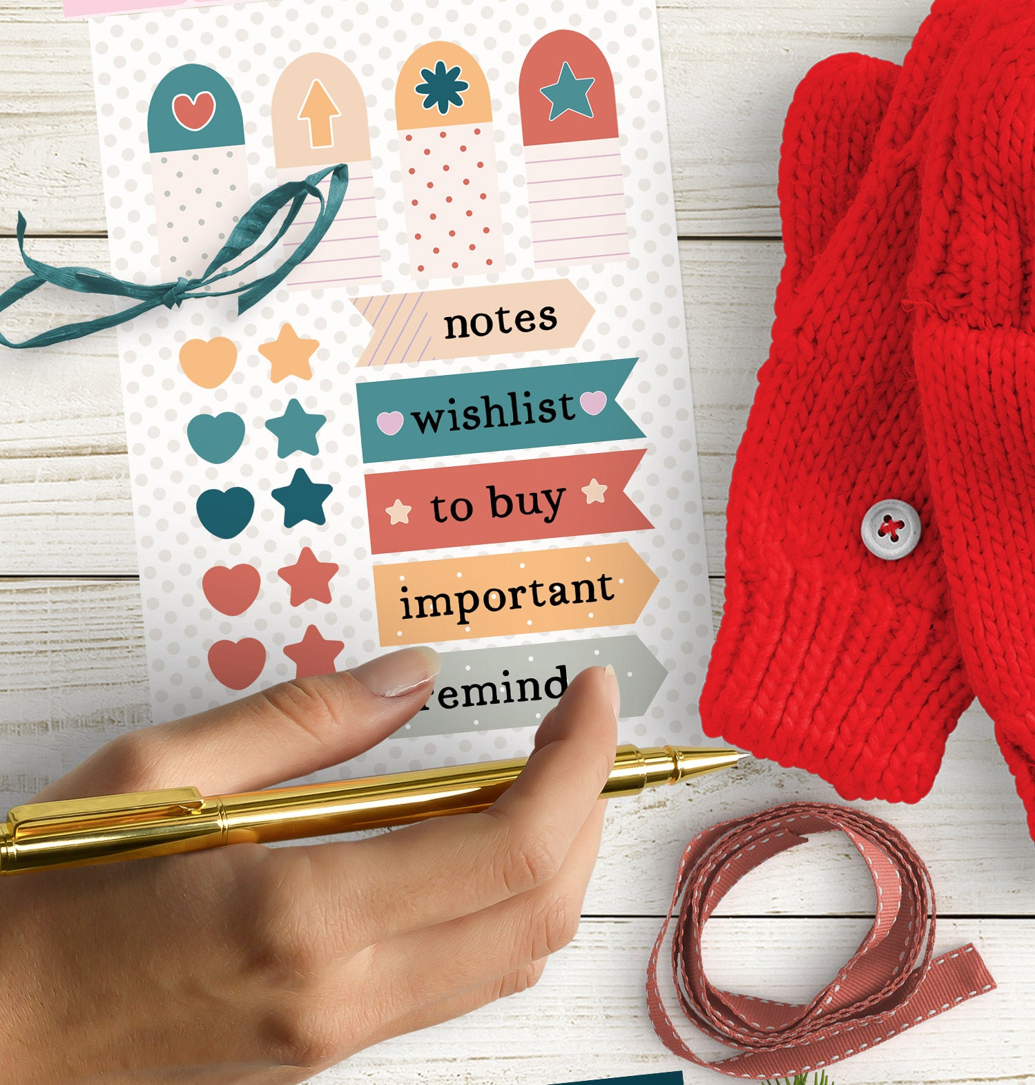  Christmas Plans Mini Sticker Sheet、mySite、ghnorth