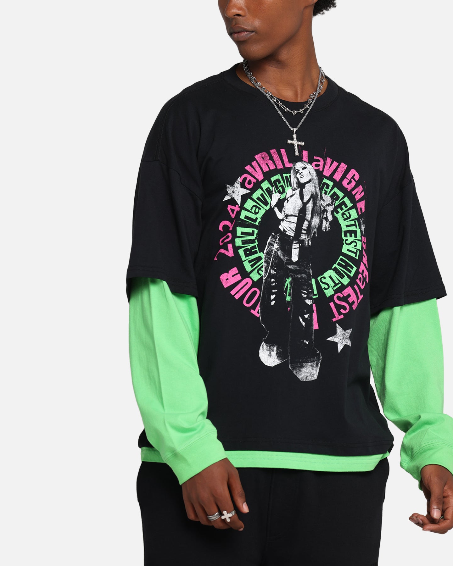 Avril Lavigne Avril Layered Long Sleeve T-Shirt Black Wash、mySite、zt4zffjzw