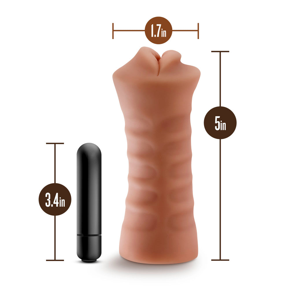 M For Men By Blush® | Isabella Realistic Mocha Vibrating Masturbator / Stroker、mySite、bottomscart