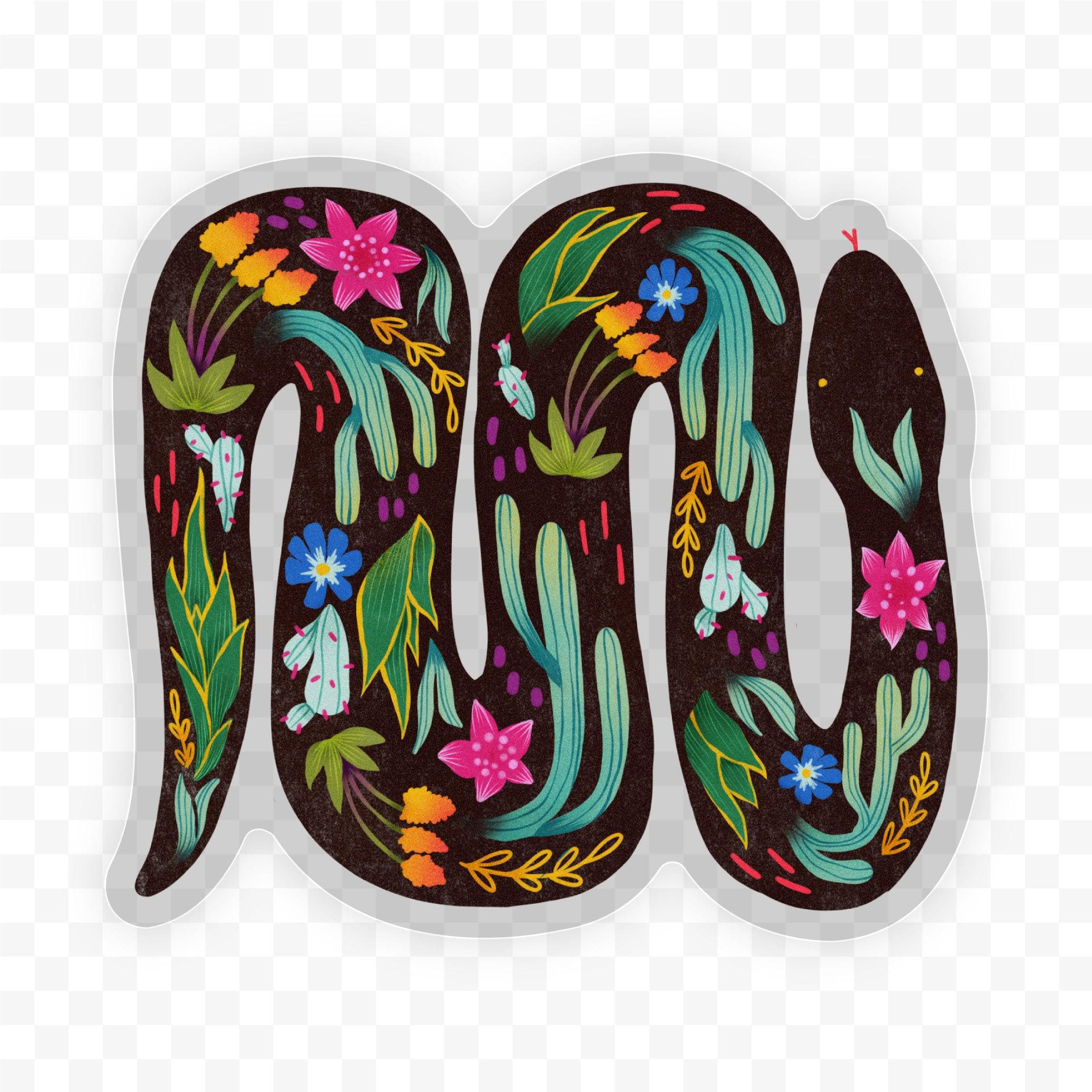  Desert Landscape On Black Snake Sticker - Clear、mySite、elrpsem3k