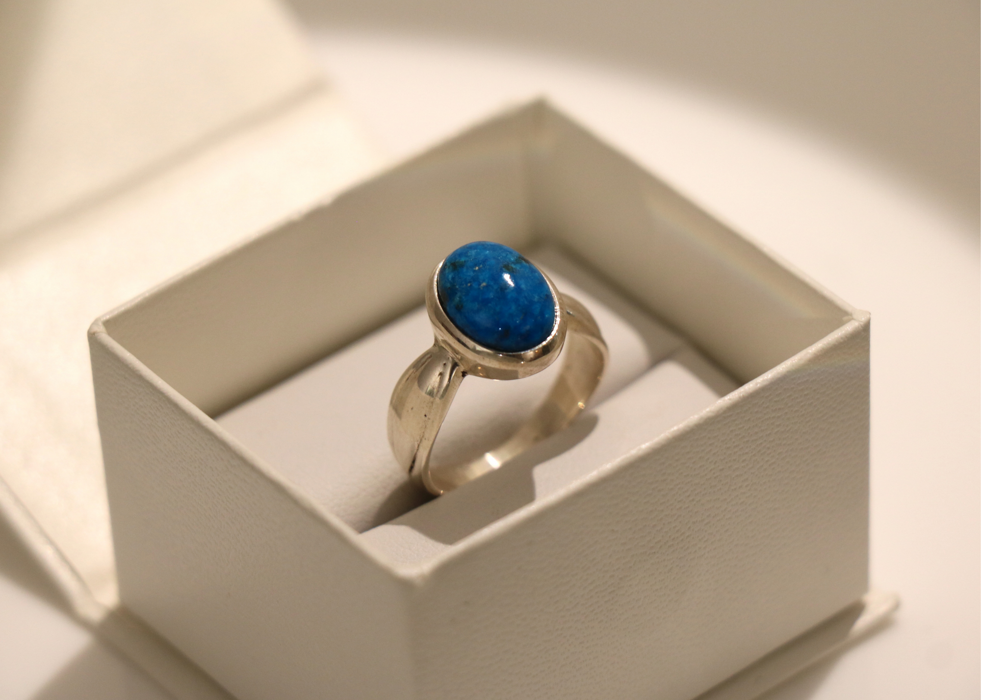 Cavansite Gemstone Ring (Sterling Silver)、mySite、topwebapps