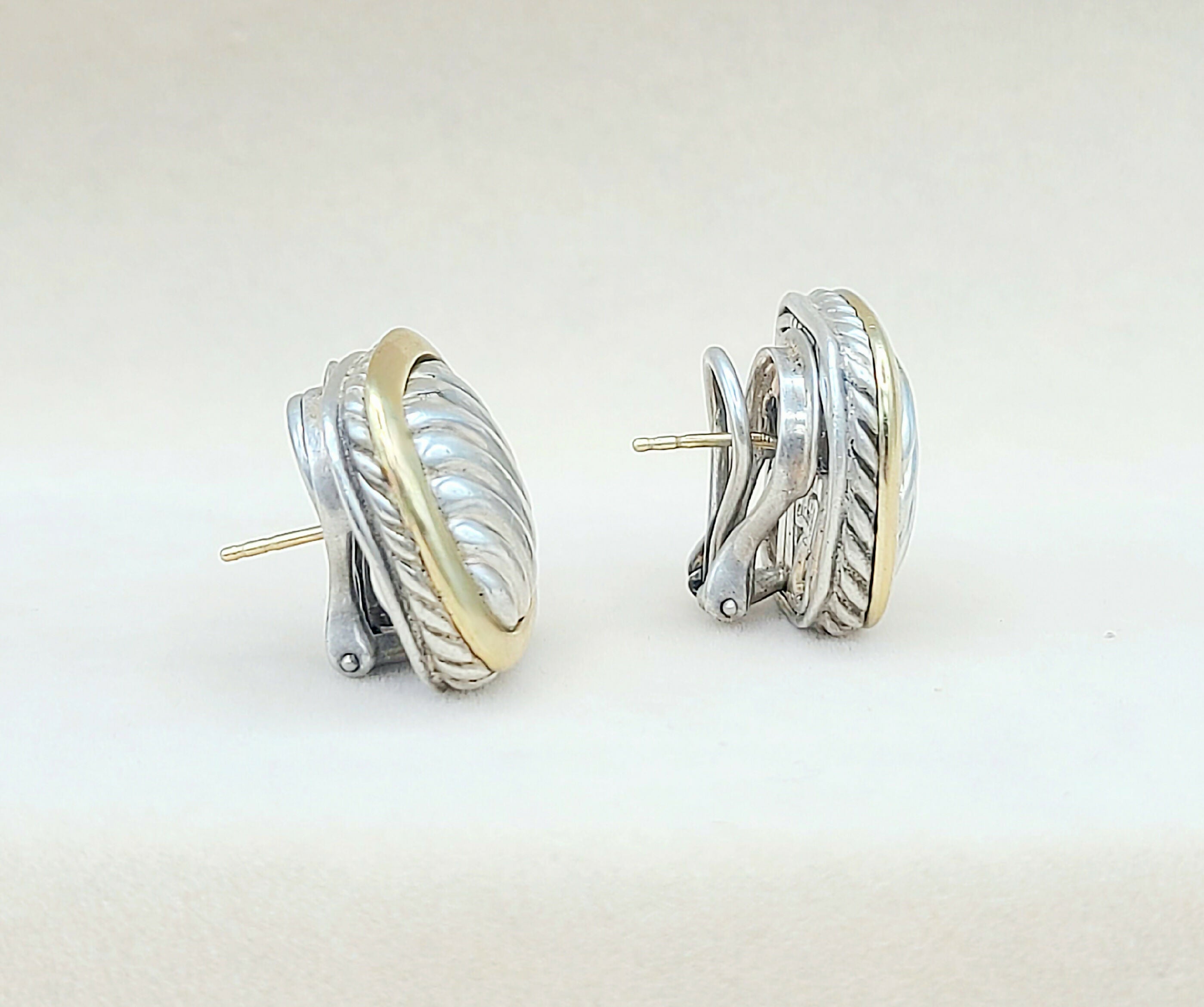 David Yurman Thoroughbred Sculpted Earrings With Gold、mySite、hinf8tx79