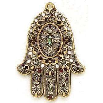 Michal Golan Garnet and Abalone Wall Hamsa、mySite、topwebapps