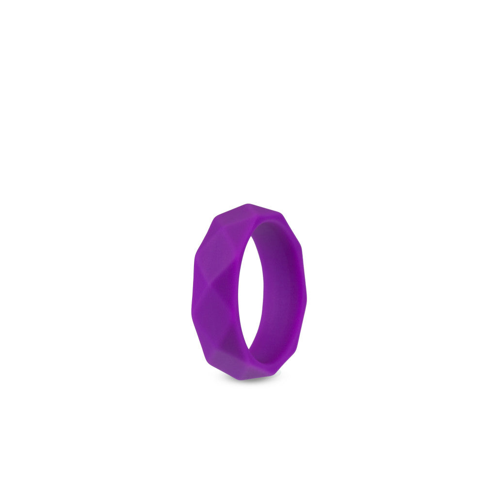 Wellness By Blush™ | Geometric Purple UltraSilk® Penis Ring - Made with Puria™ Silicone、mySite、bottomscart