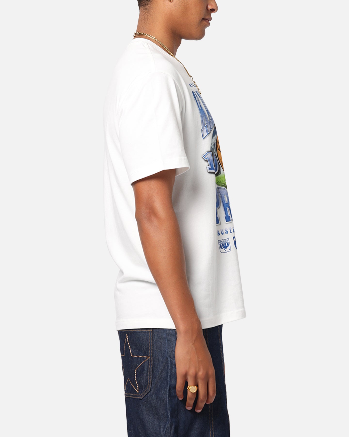 Mitchell & Ness North Melbourne Kangaroos Mascot T-Shirt Vintage White、mySite、zt4zffjzw