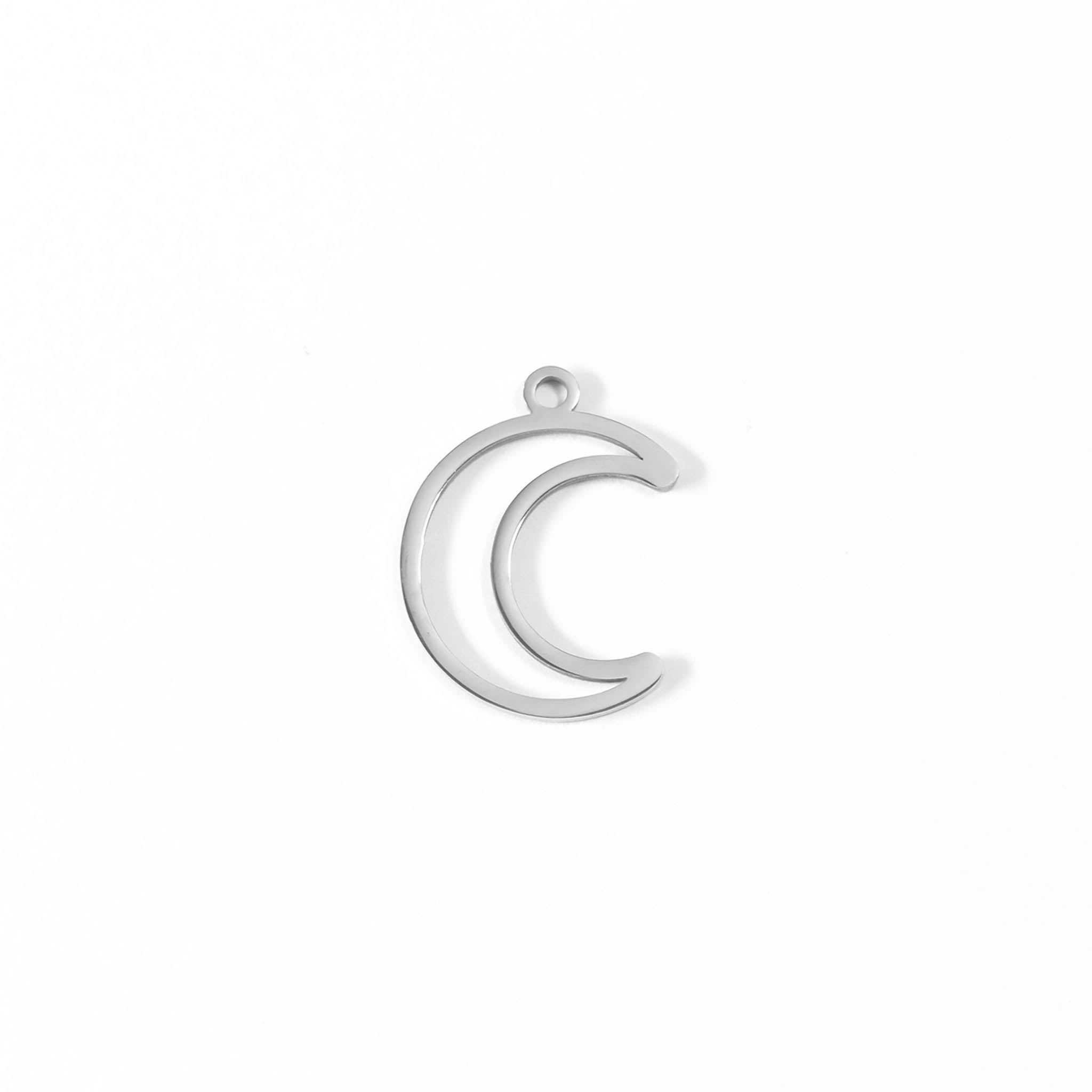 18K Gold PVD Stainless Steel Crescent Moon Charm / PDL0043、mySite、dreamappss