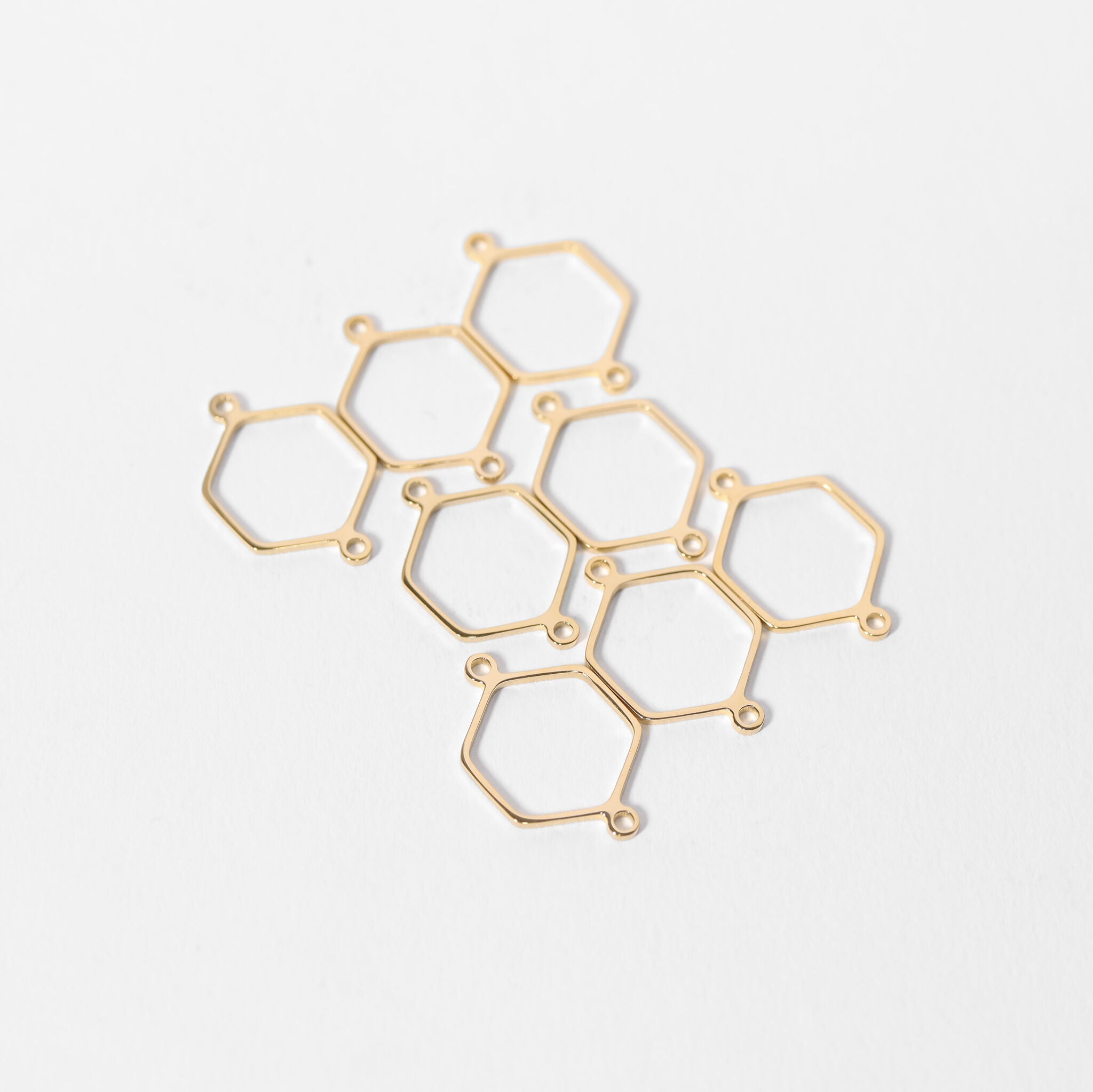 18K Gold PVD Stainless Steel Hexagon Connector Charms / SBB0336、mySite、dreamappss