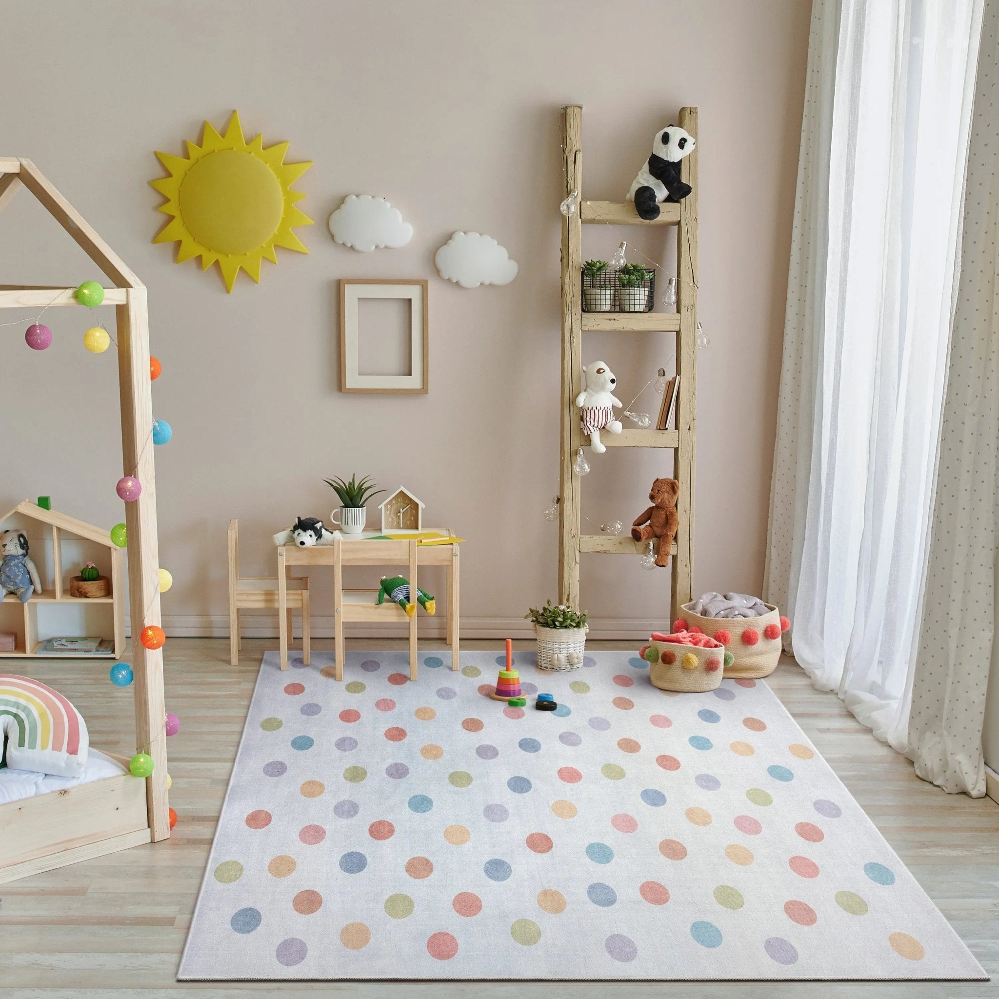 Multi Dot Modern Multi Color Area Flat-Weave Rug、mySite、gigharbornorthrealestate