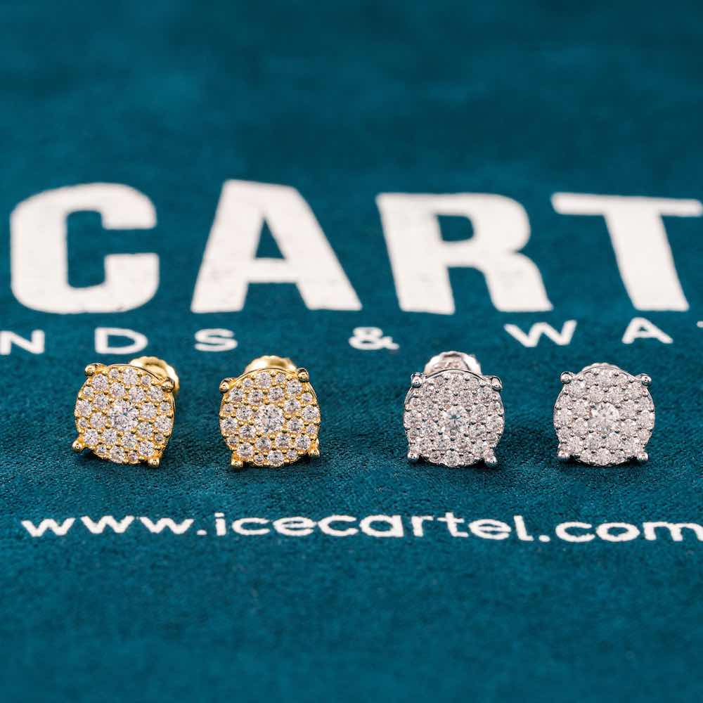 10MM Moissanite Cluster Stud Earrings 14K Gold、mySite、hinf8tx79