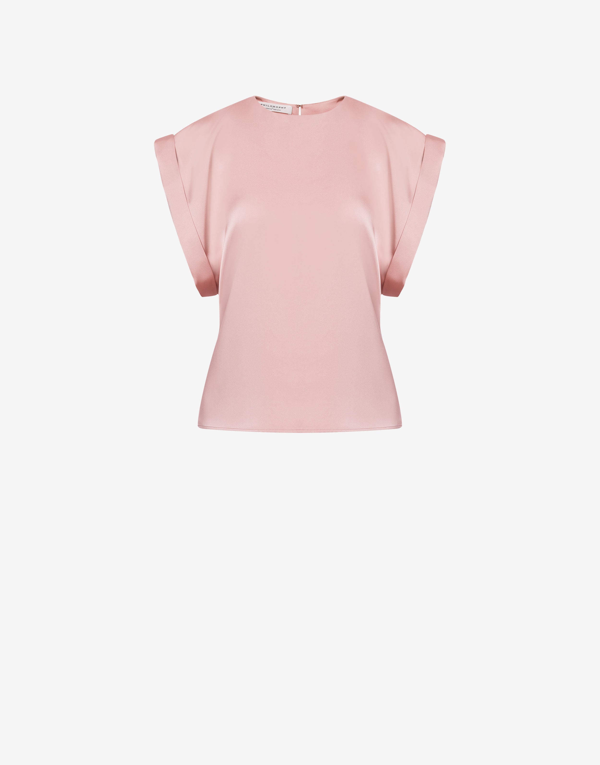 Blusa in raso con maniche rollate、mySite、aoinhome