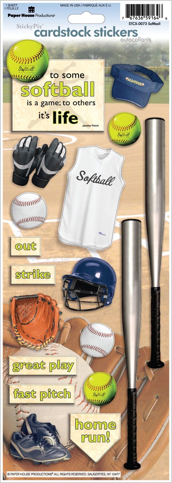  Scrapbook Stickers - Softball、mySite、ghnorth