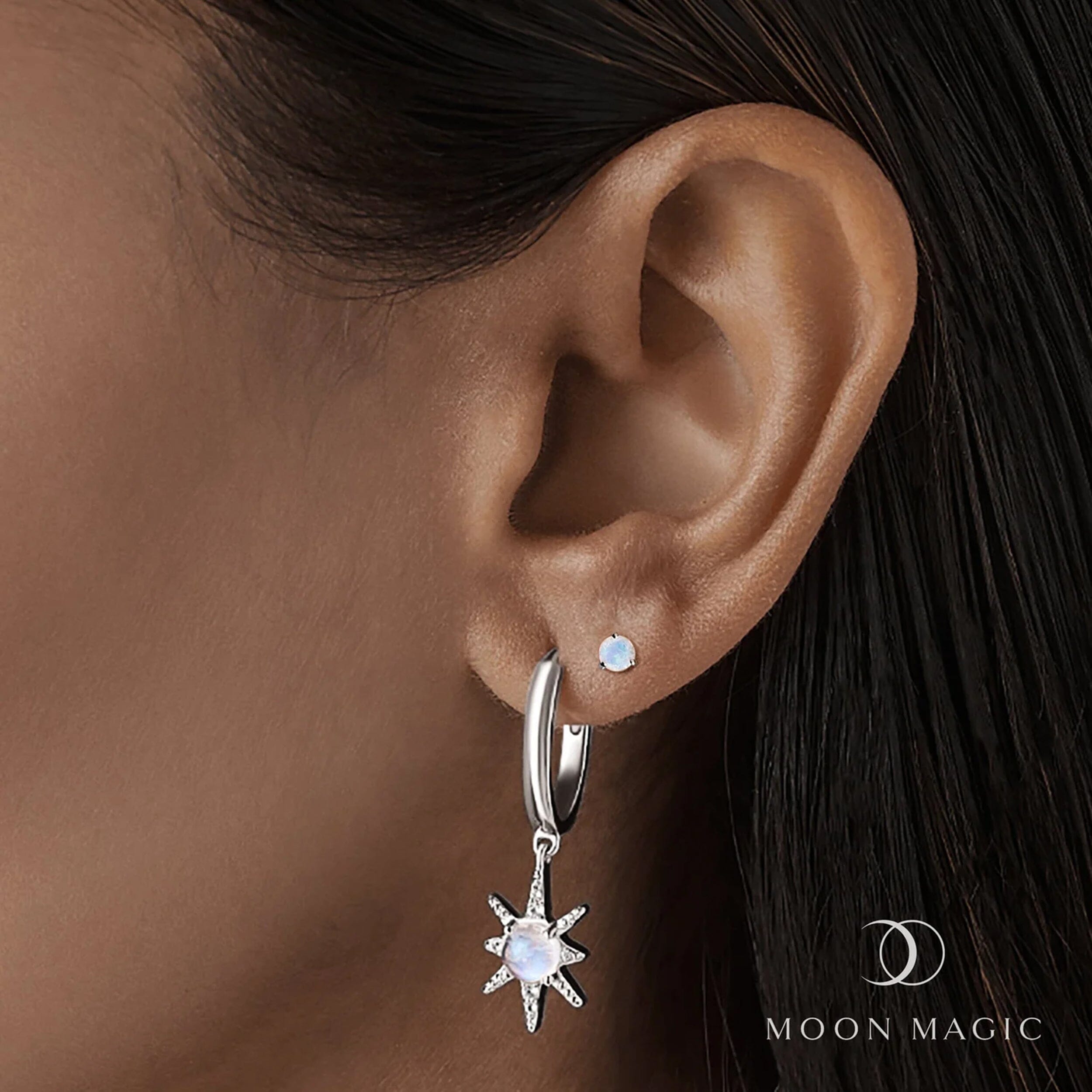 Celestial Being Hoops & Moonstone Round Studs、mySite、hinf8tx79
