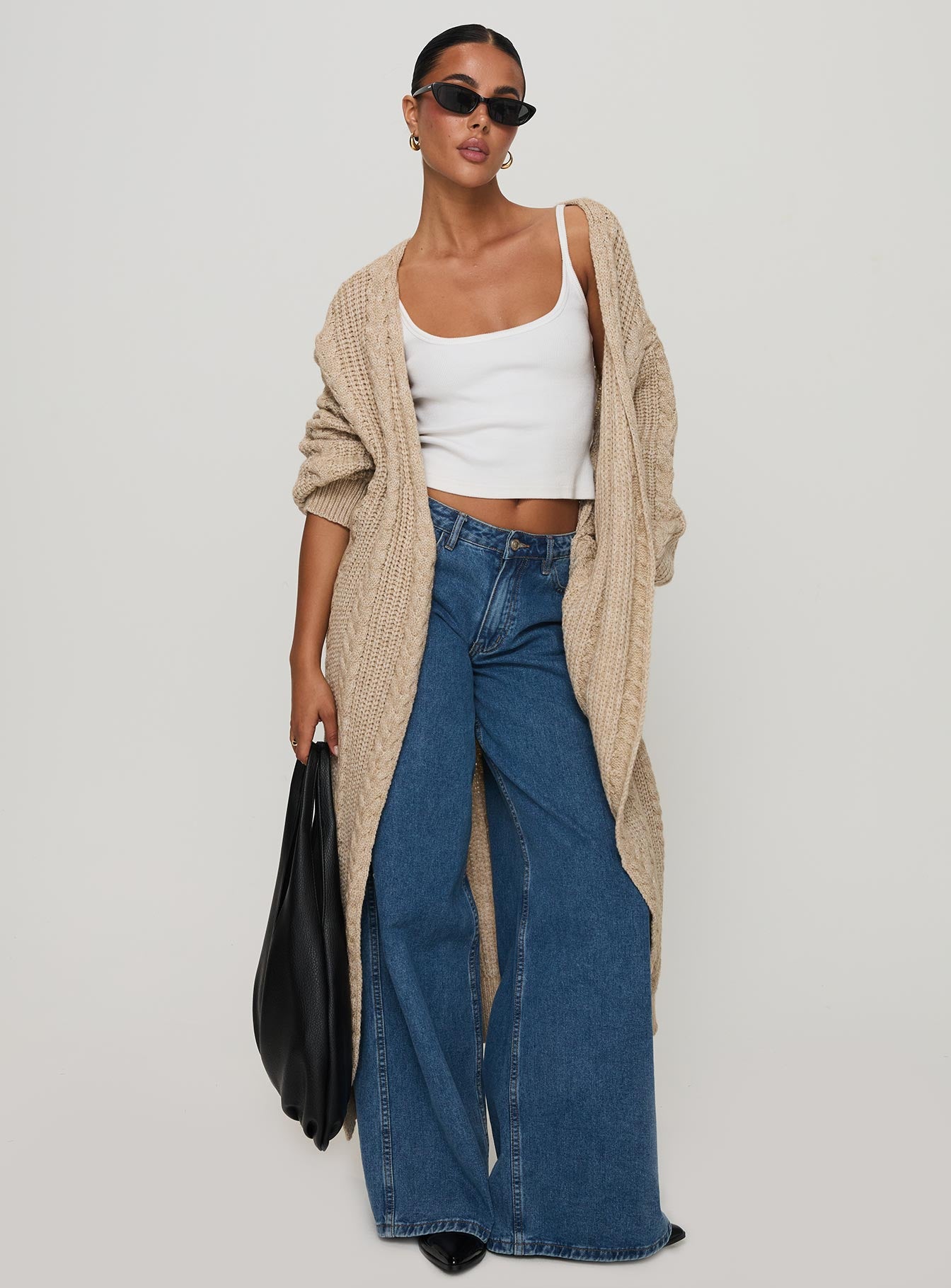 Orkid Cable Knit Cardigan Beige、mySite、solidvoid