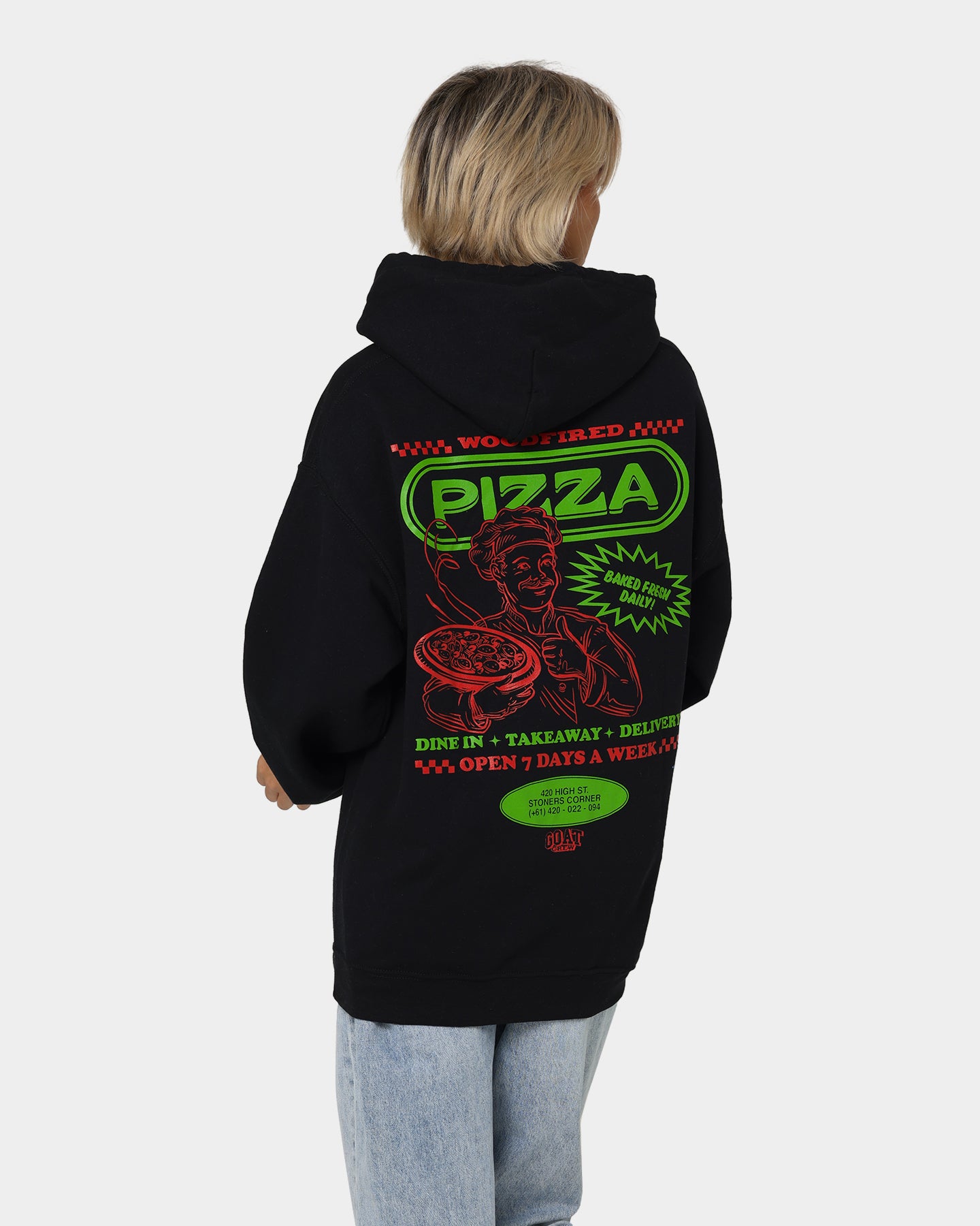 Goat Crew Pizza Shop Hoodie Black、mySite、zt4zffjzw