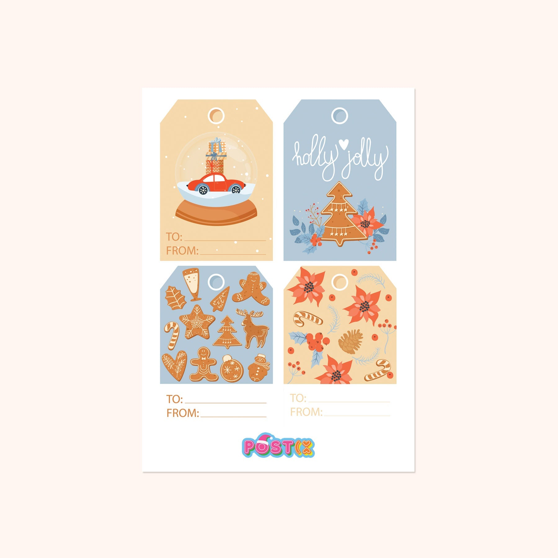  Paper Christmas Labels Sticker Sheet、mySite、ghnorth