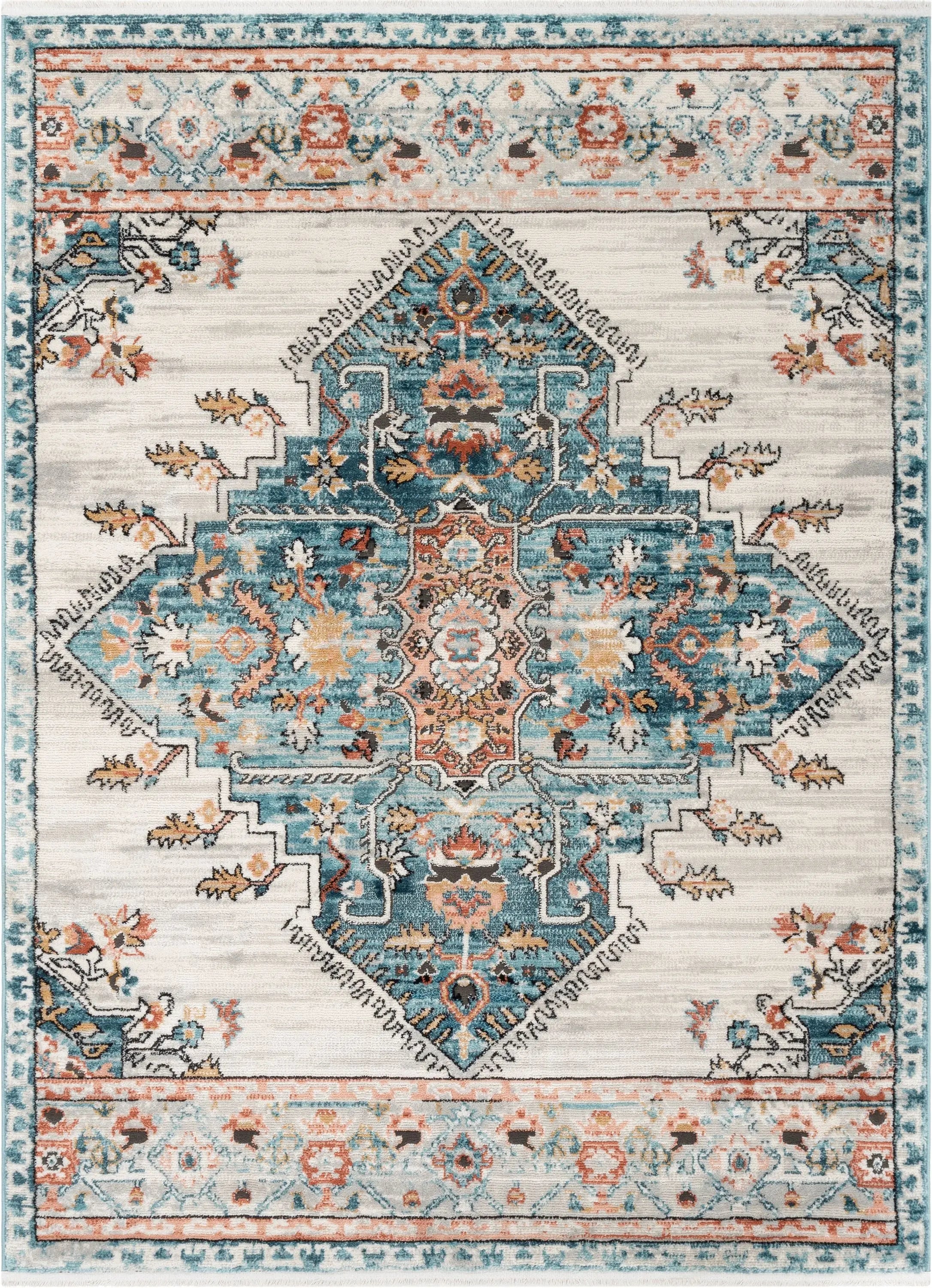 Manor Vintage Bohemian Medallion Oriental Blue Rug、mySite、gigharbornorthrealestate