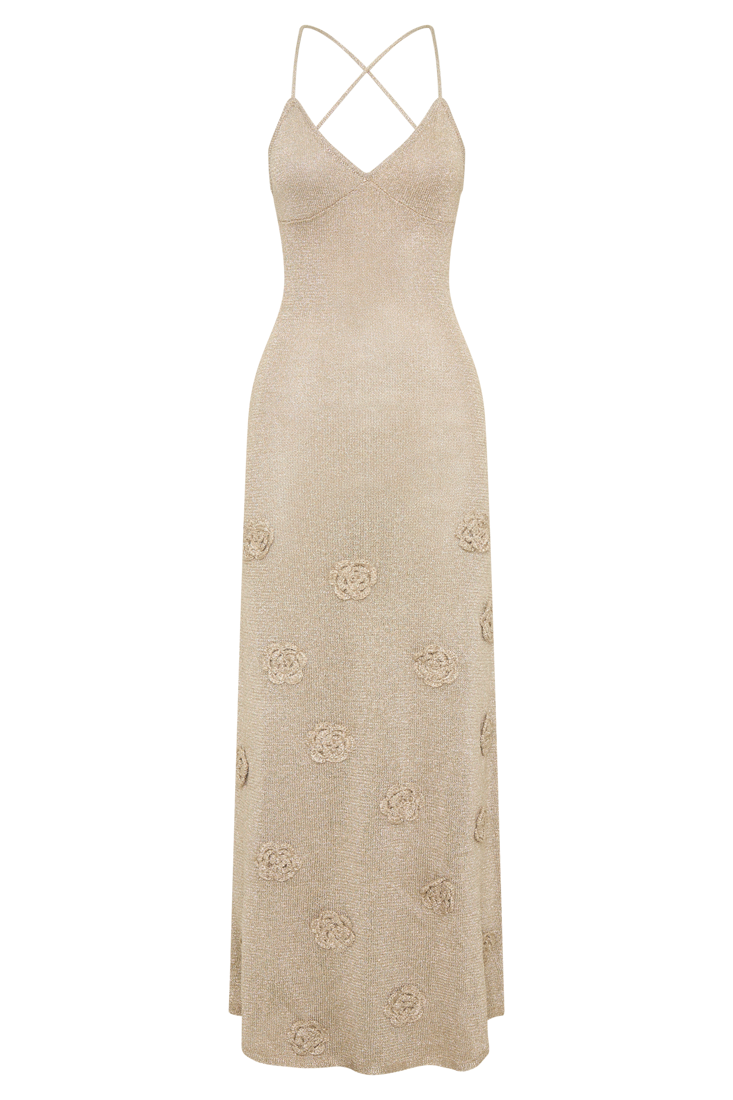 Suki Metallic Knit Maxi Dress - Gold、mySite、solidvoid