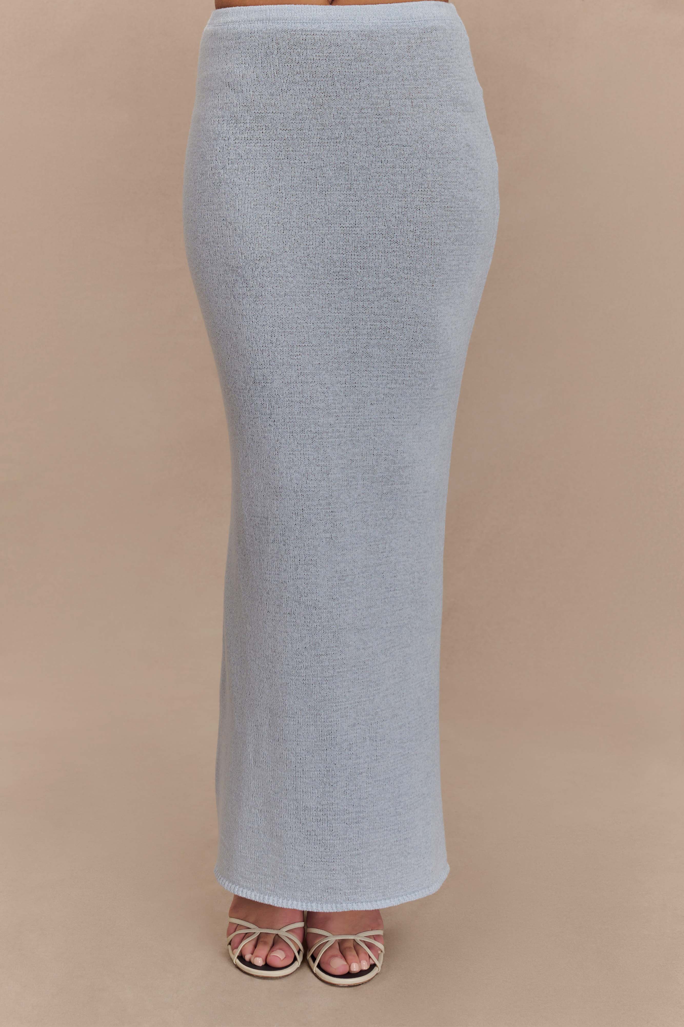 Phoebe Knit Maxi Skirt - Ice Blue、mySite、solidvoid