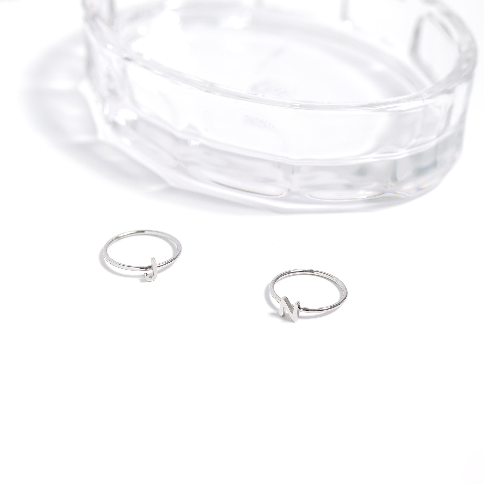Stainless Steel Initial Stacking Rings A-M / ZRJ9020、mySite、dreamappss