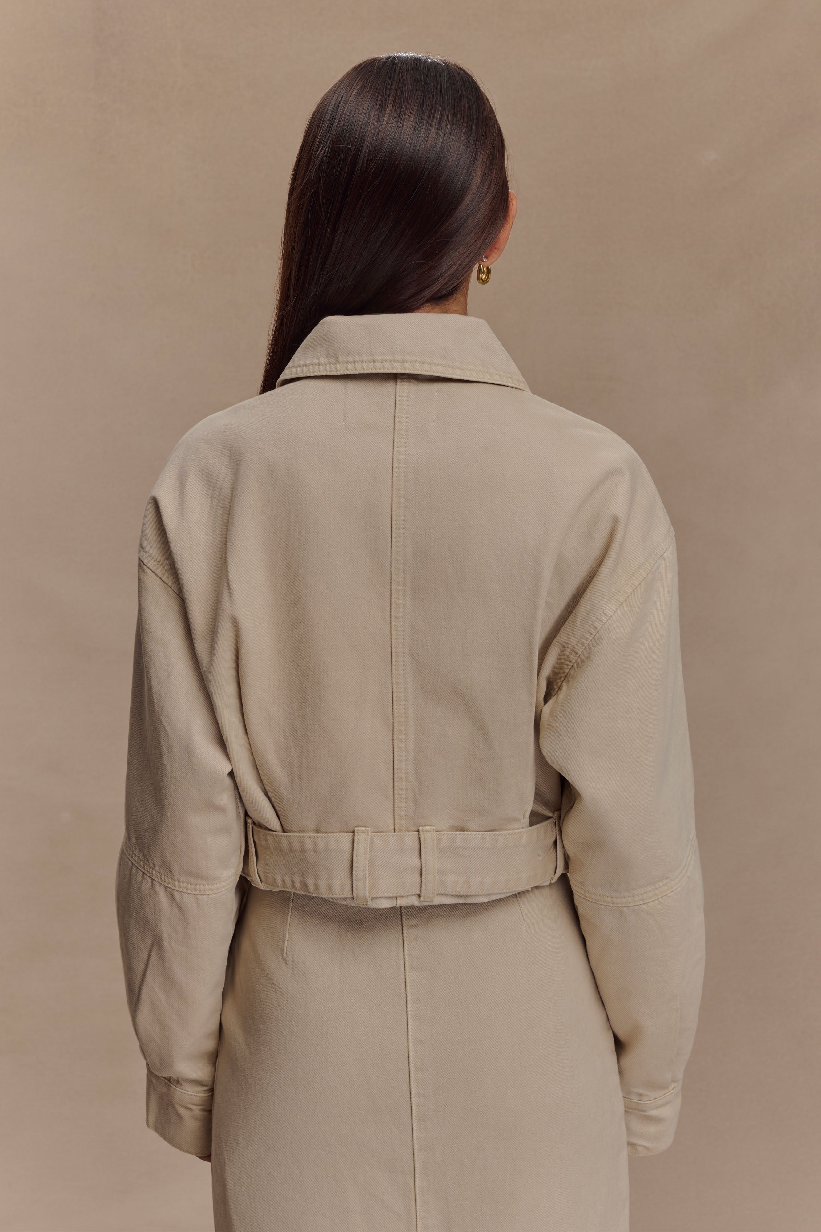 Fallon Cropped Denim Jacket - Stone Wash、mySite、solidvoid