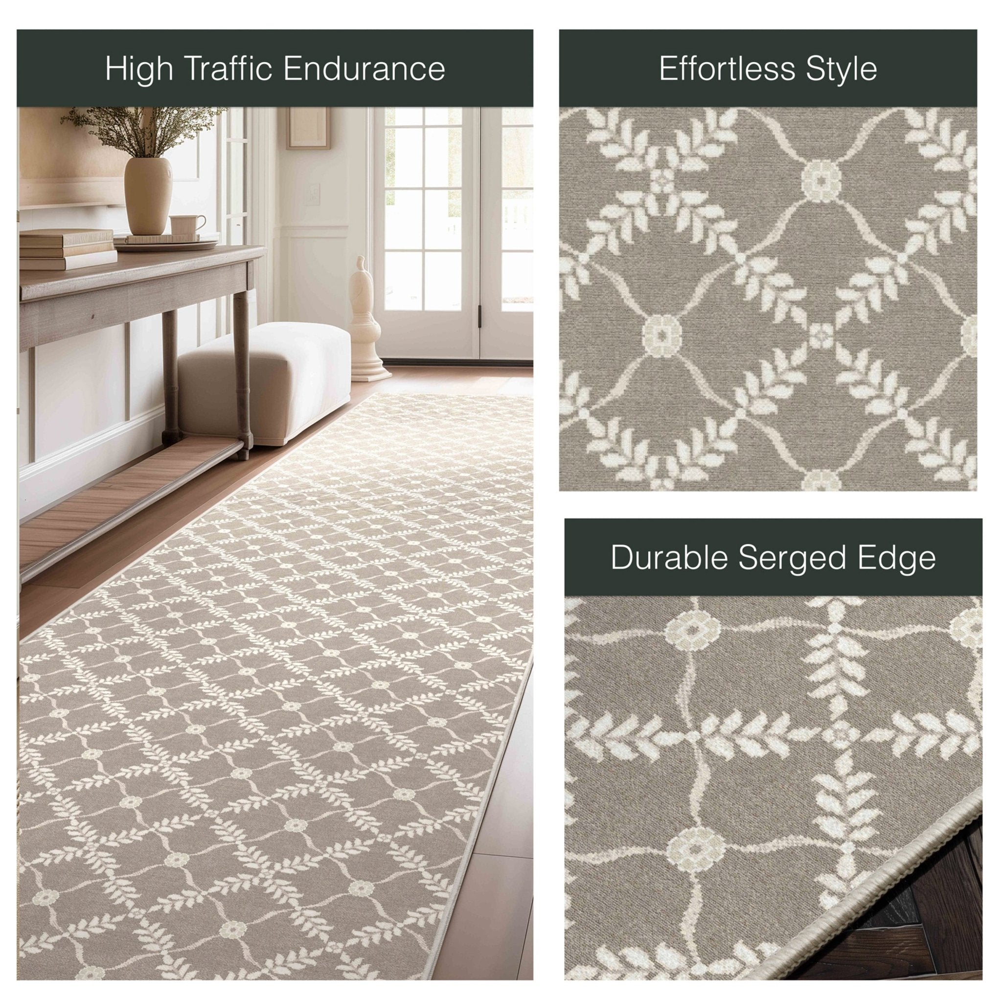 Aldwyn Custom Rug - Traditional Lattice Pattern, Easy Clean, Low Pile, Personalized Sizes、mySite、gigharbornorthrealestate