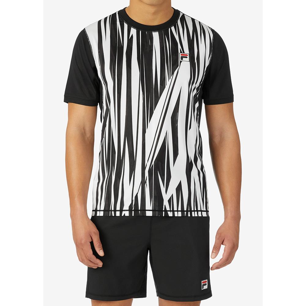 Fila Men's LA Finale Printed Short Sleeve Crew - Shattered Black
