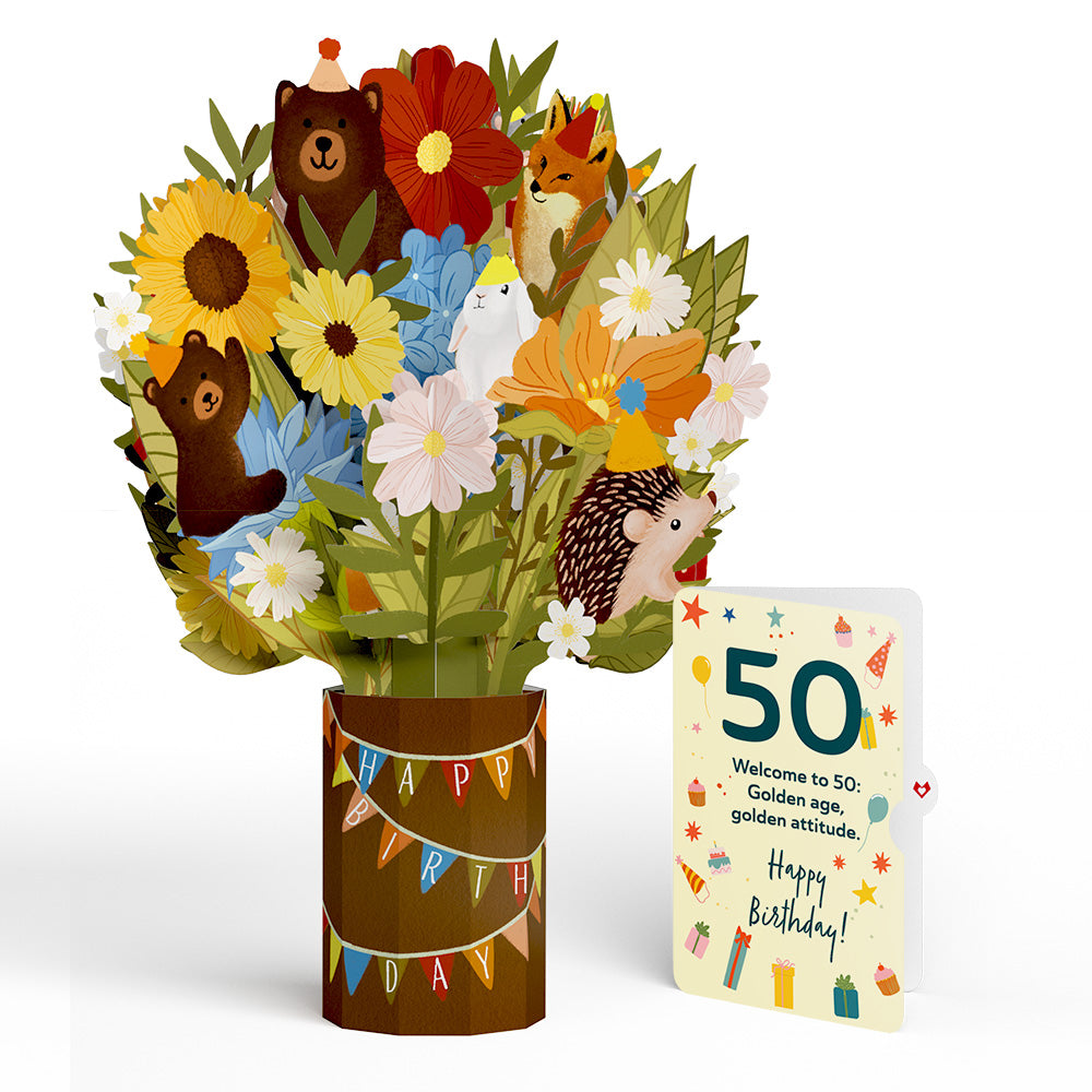 Woodland 50th Birthday Party Bouquet and Sentiment Set、mySite、solidvoid