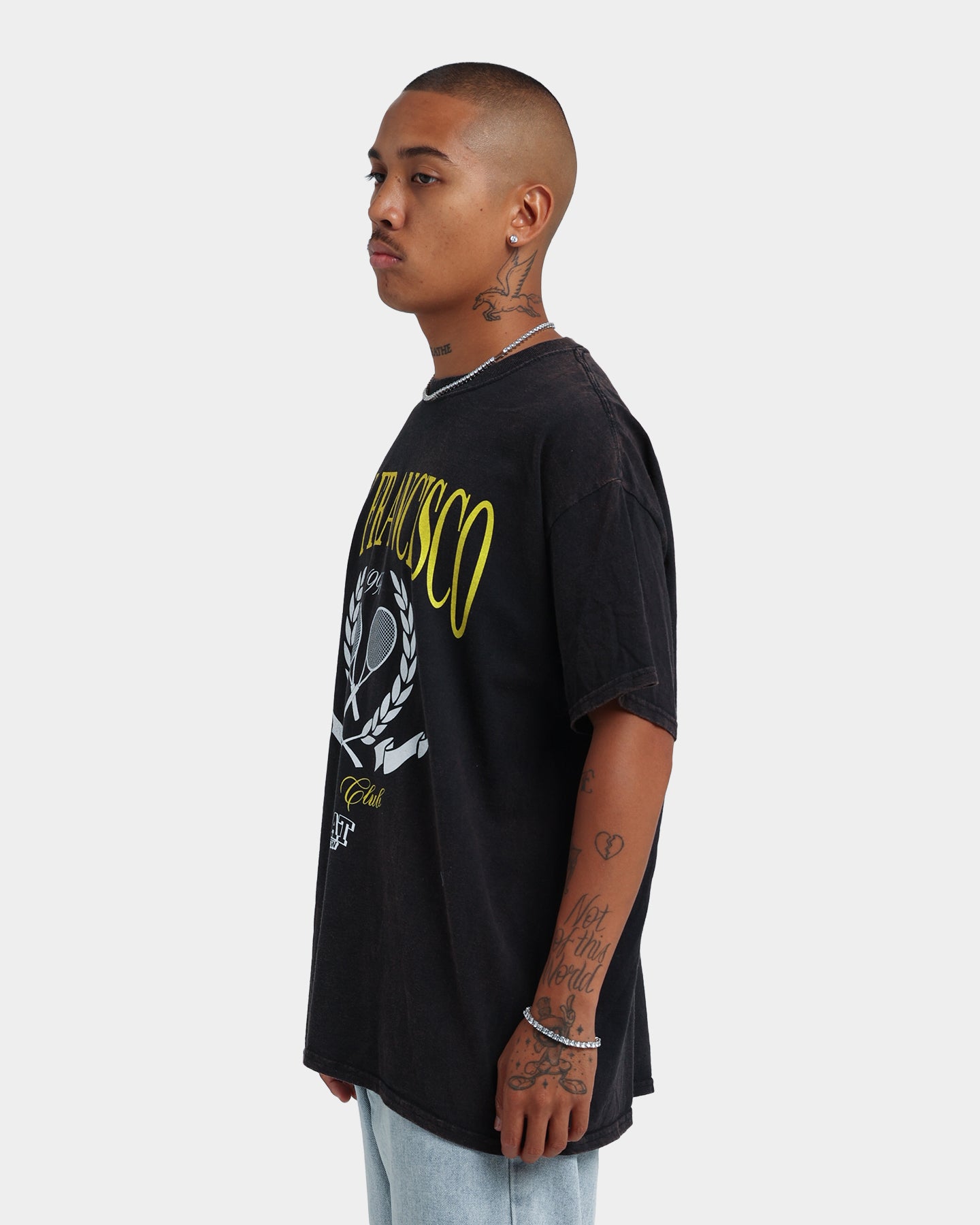 Goat Crew Tennis Club Vintage T-Shirt Black Wash、mySite、zt4zffjzw