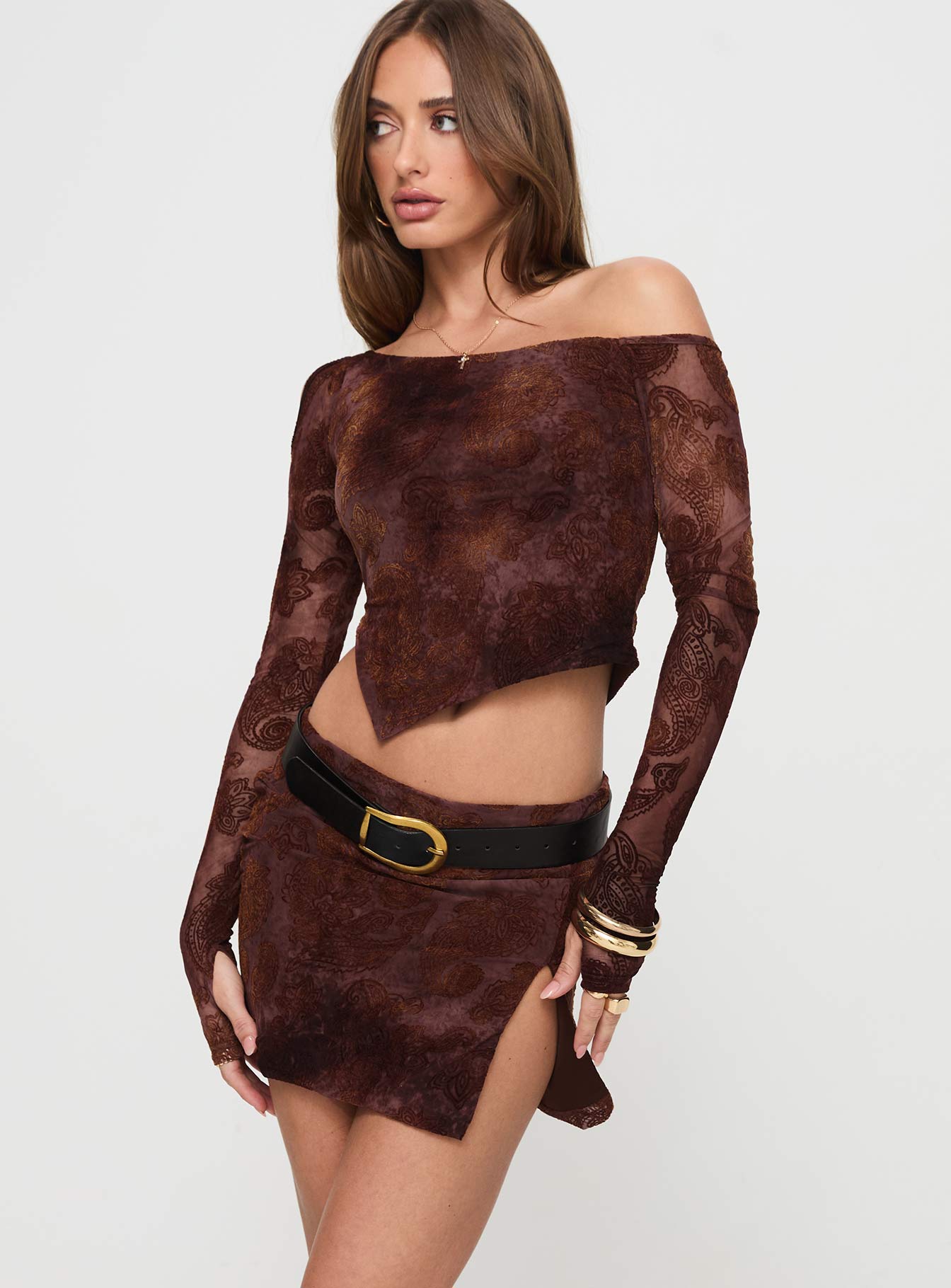 Jalis One Shoulder Set Paisley、mySite、solidvoid