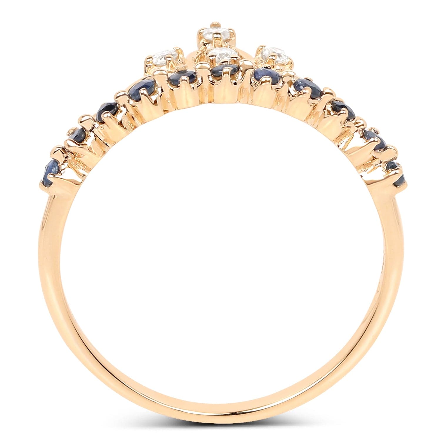 Sapphire and Diamond Tiara Ring in 14K Yellow Gold、mySite、g9winljtr