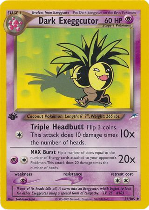 Dark Exeggutor - 33/105 - Uncommon 1st Edition、mySite、waistdrama