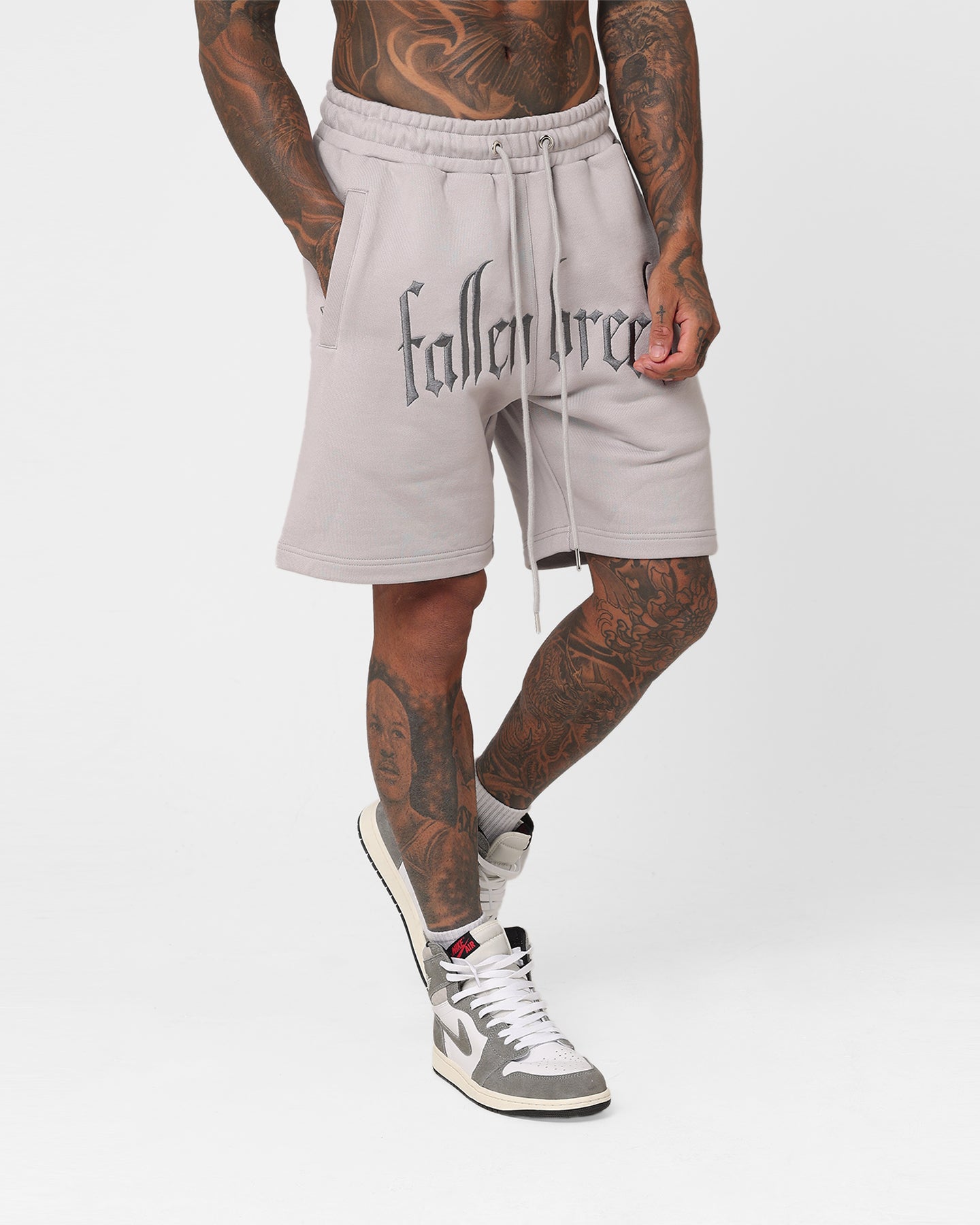 Fallen Breed Logo Sweat Shorts Light Grey、mySite、zt4zffjzw