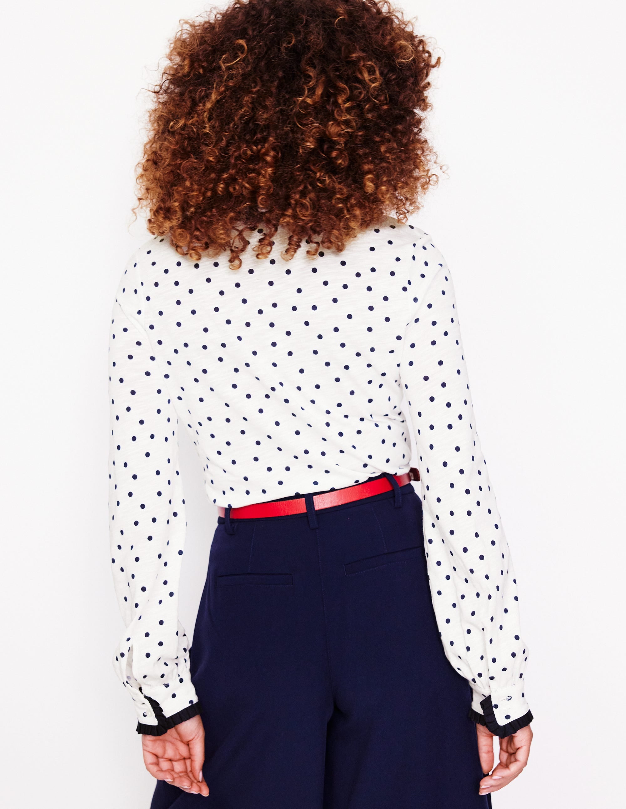  Ruffle Collar Shirt-Ivory, Sparse Spot、mySite、ashleygrahame