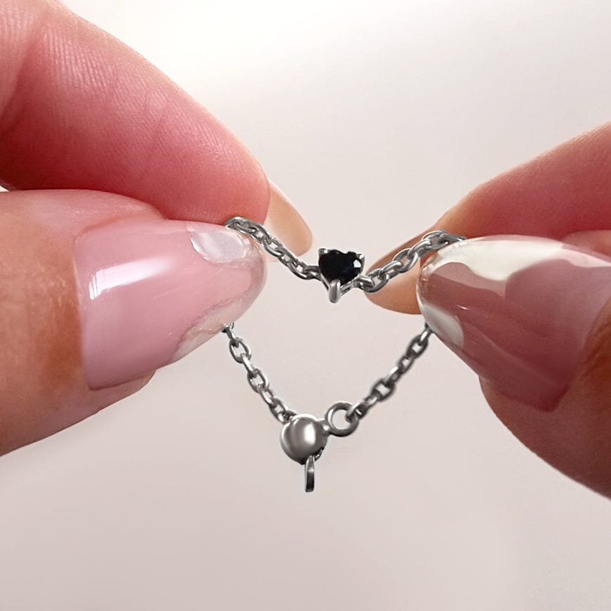 Black Obsidian Adjustable Chain Ring - Love、mySite、hinf8tx79