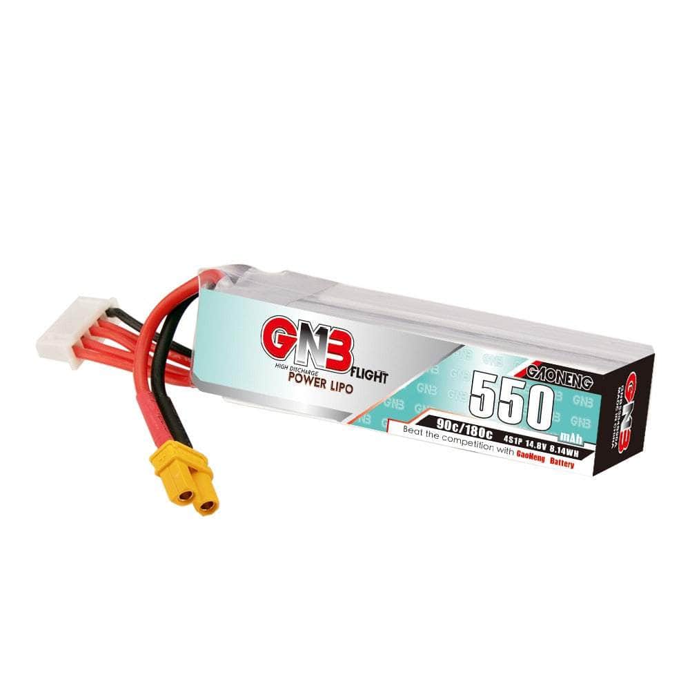 Gaoneng GNB 14.8V 4S 550mAh 90C LiPo Micro Battery (Long Type) - XT30、mySite、merchandisen