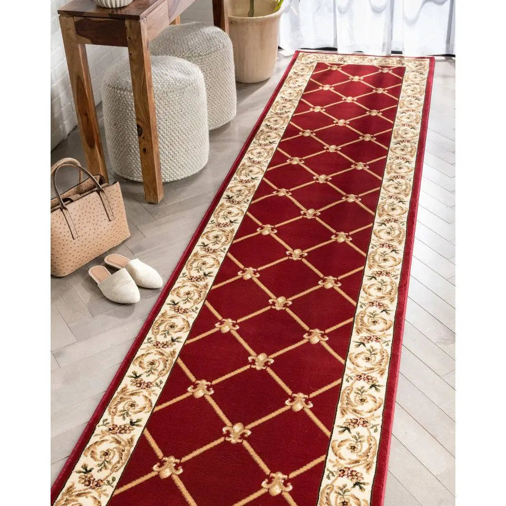 Fleur De Lis Red Formal Rug、mySite、gigharbornorthrealestate